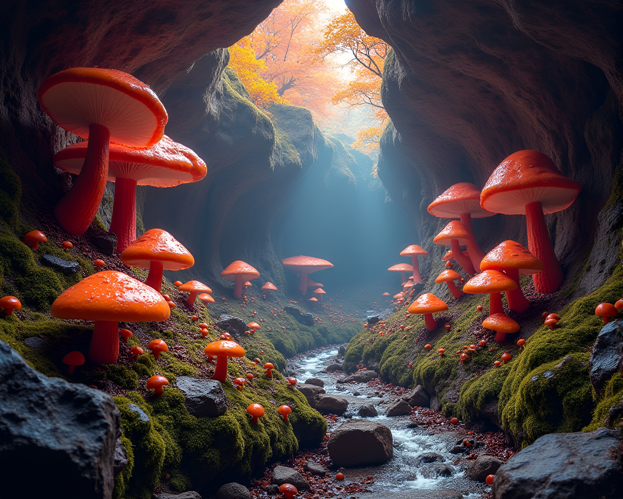 Enchanting Subterranean Fungus Forest: Marvel of Nature’s Beauty – free AI stock image