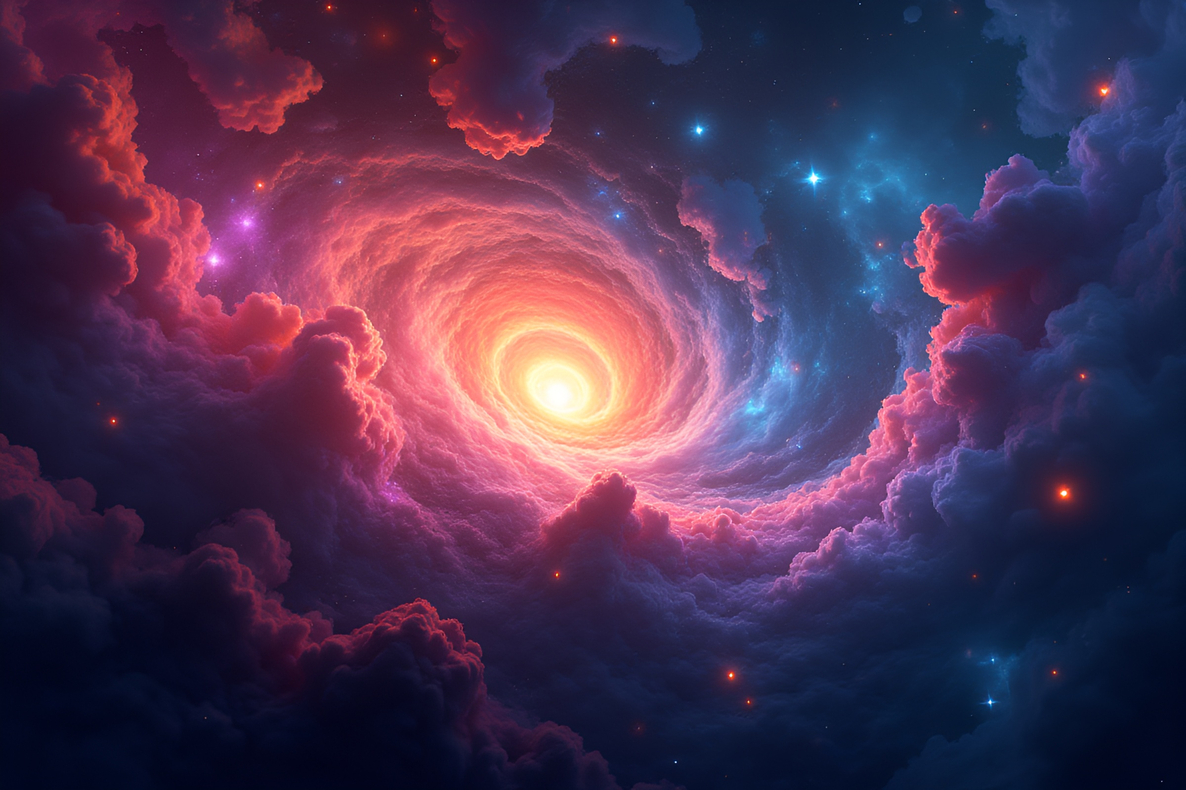Ethereal Cosmic Nebula in Vibrant Pop Art – free AI stock image
