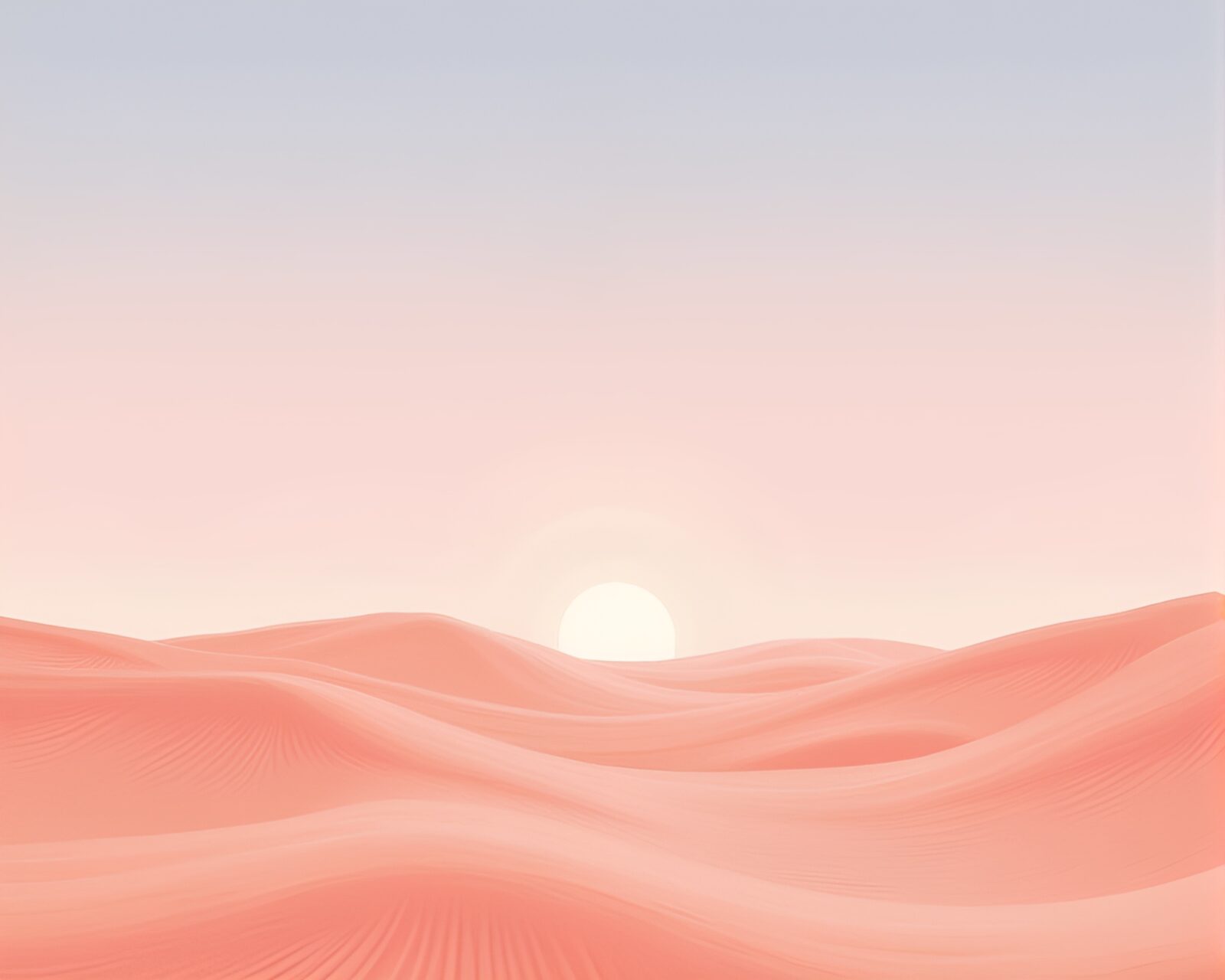 Beautiful coral sand dunes under a static sky painting