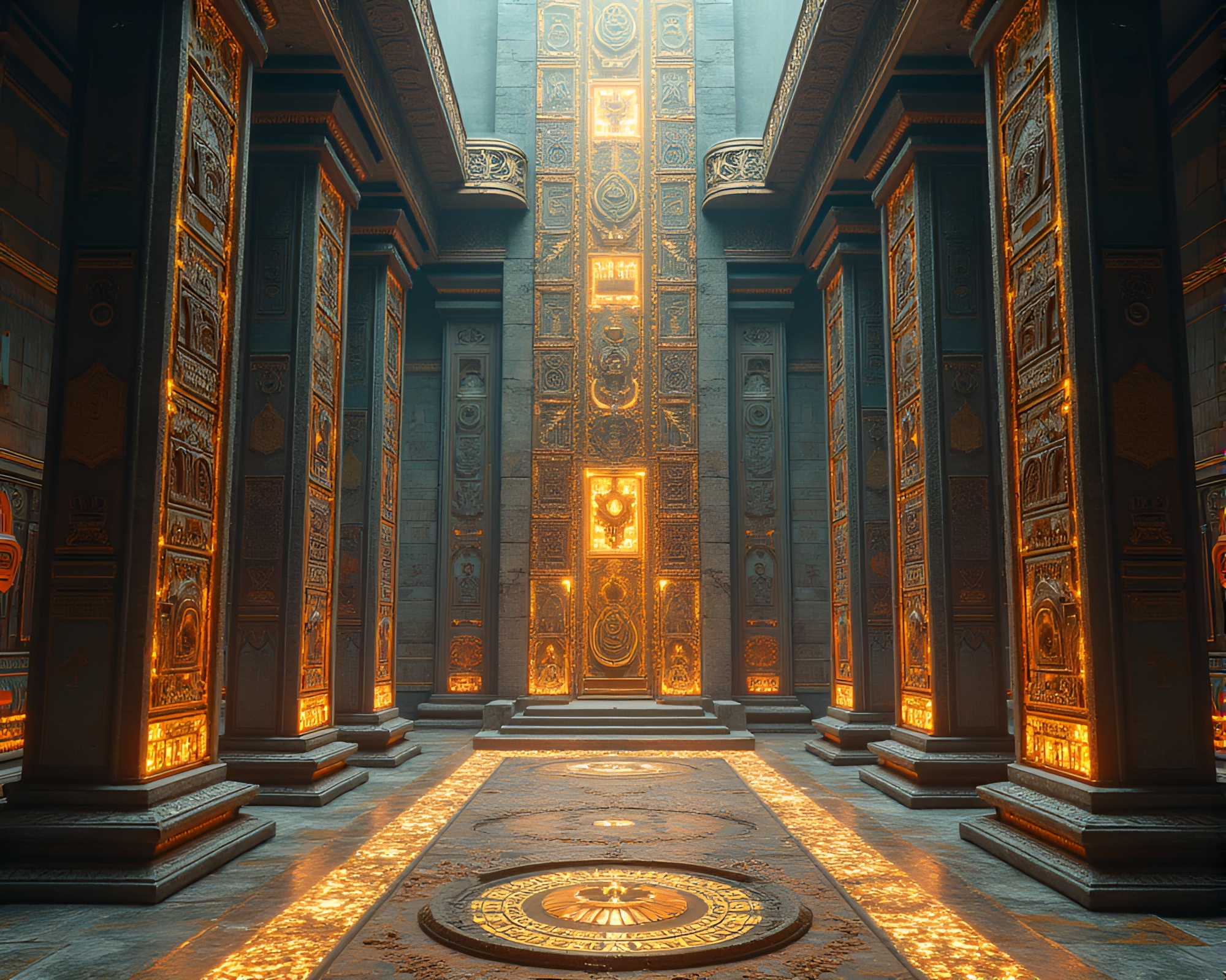Cyberpunk Temple Photomontage Collage Sparks Mystery and Wonder – free AI stock image