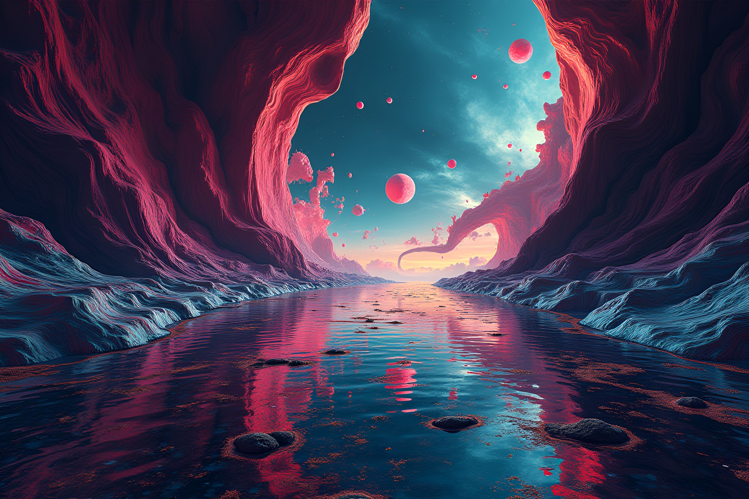 Surreal Glitch Art in Digital Realm – free AI stock image