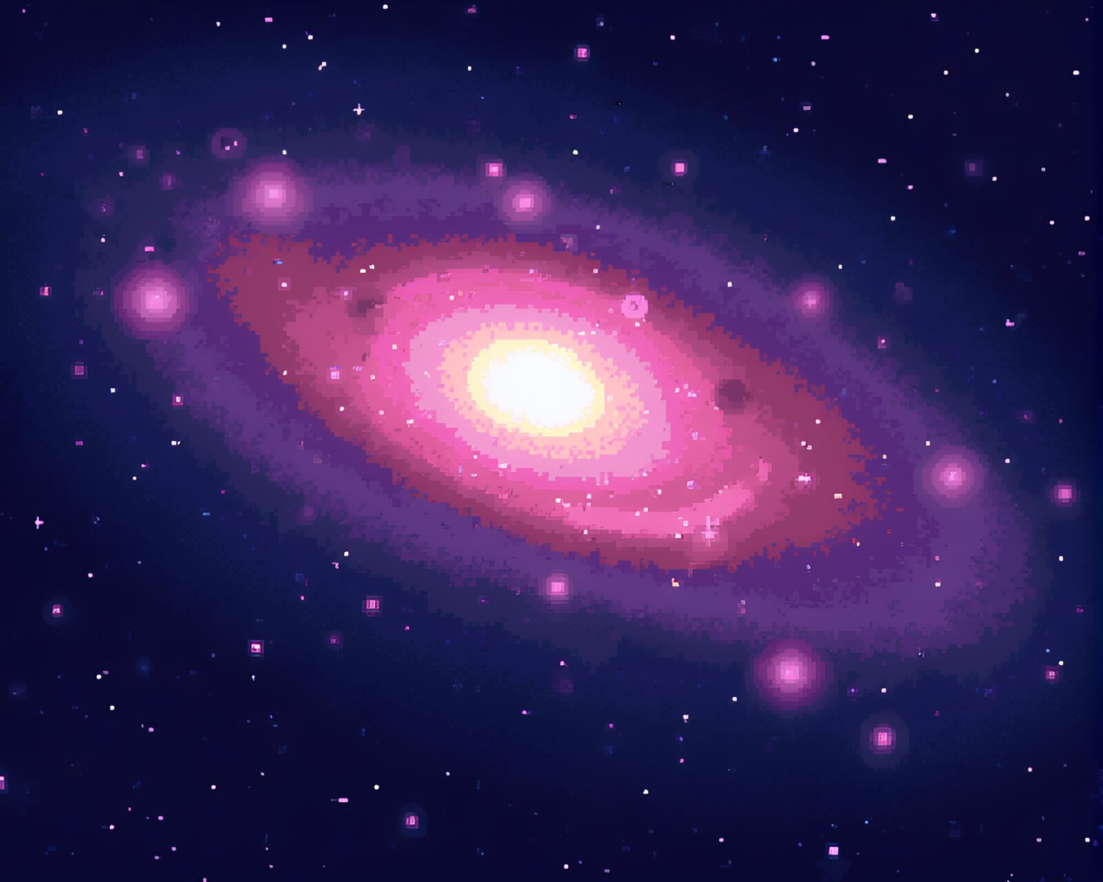 Fractured blocky shapes form a cosmic nebula