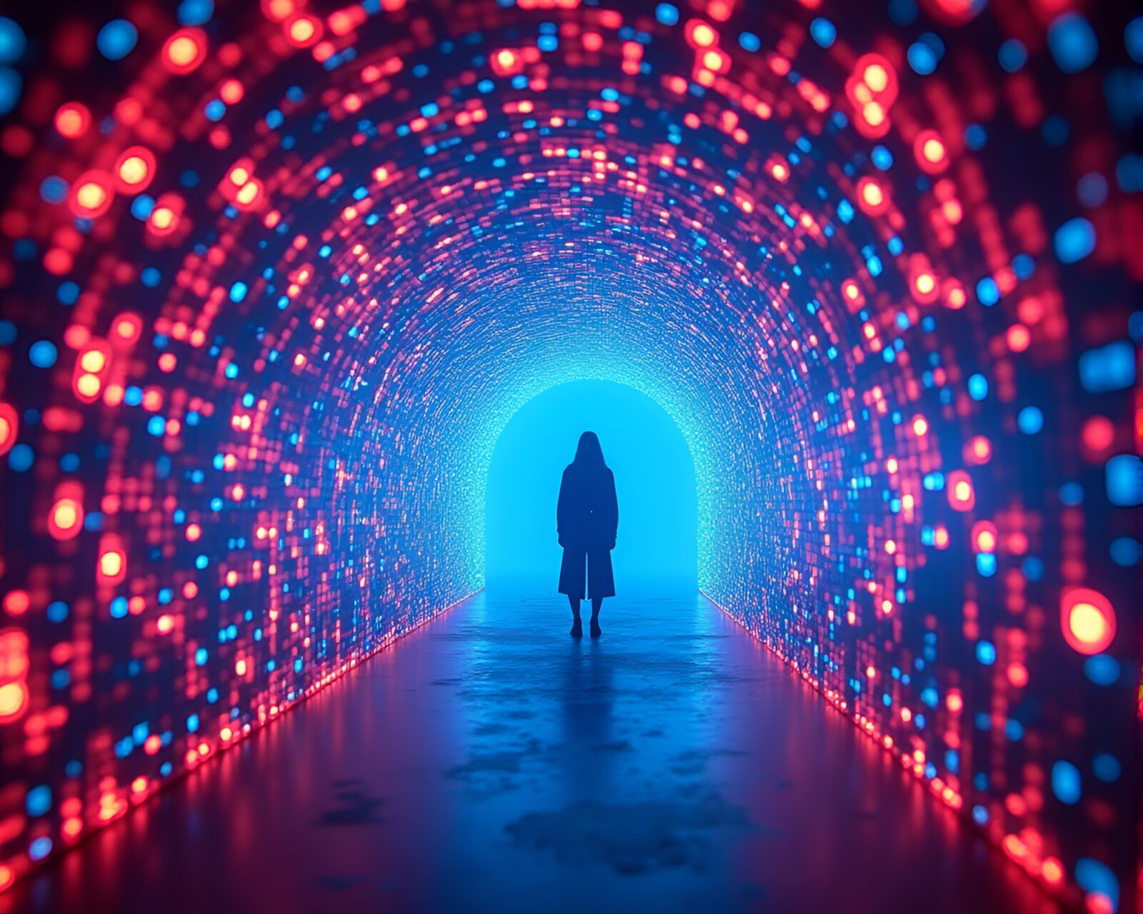 Stunning kinetic light tunnel with unique patterns and fashion elements