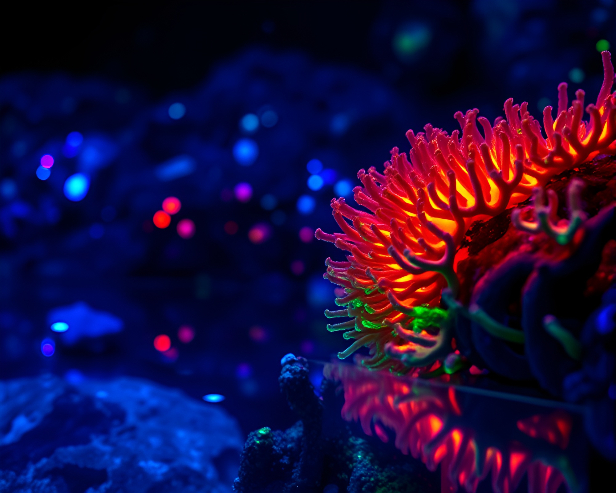 Vibrant Bioluminescent Coral Reef Glowing Underwater Splendor – free AI stock image