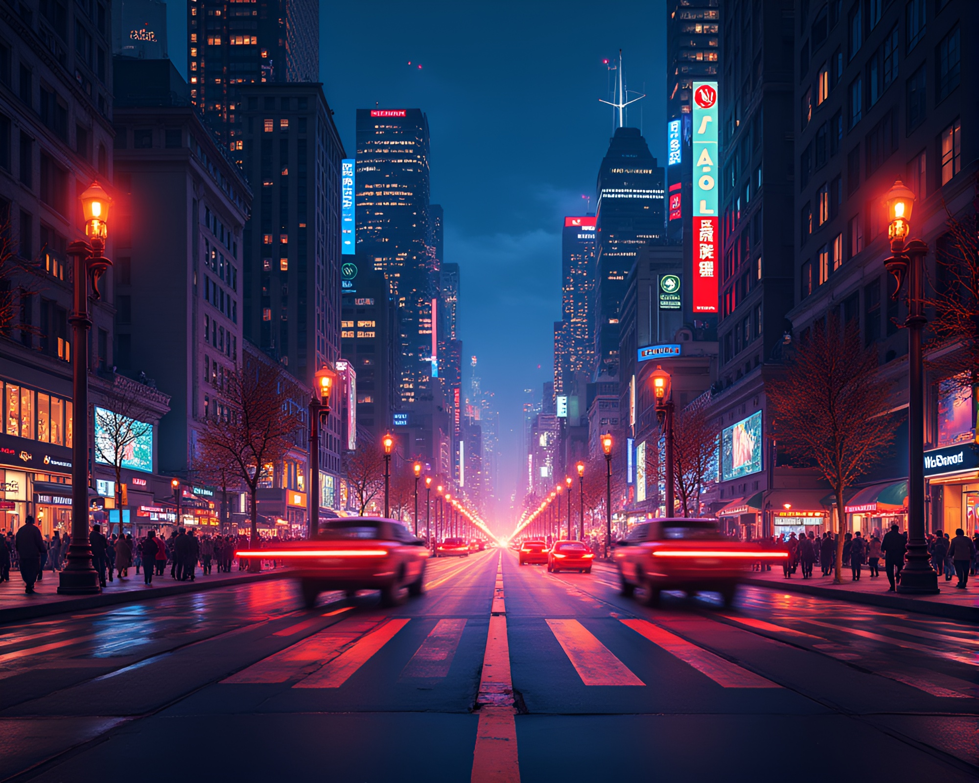 8-Bit Glitch Art Time-Lapse City Streets Scene – free AI stock image
