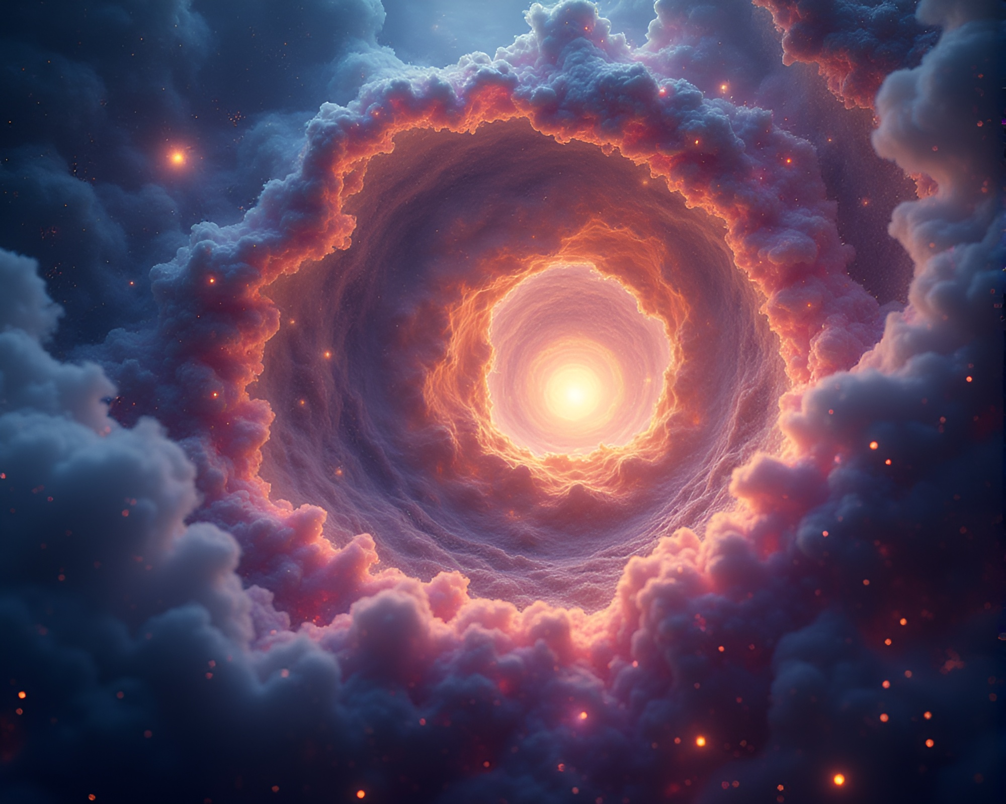 Vibrant Cosmic Nebula Swirl in Subterranean Macro Photography – free AI stock image