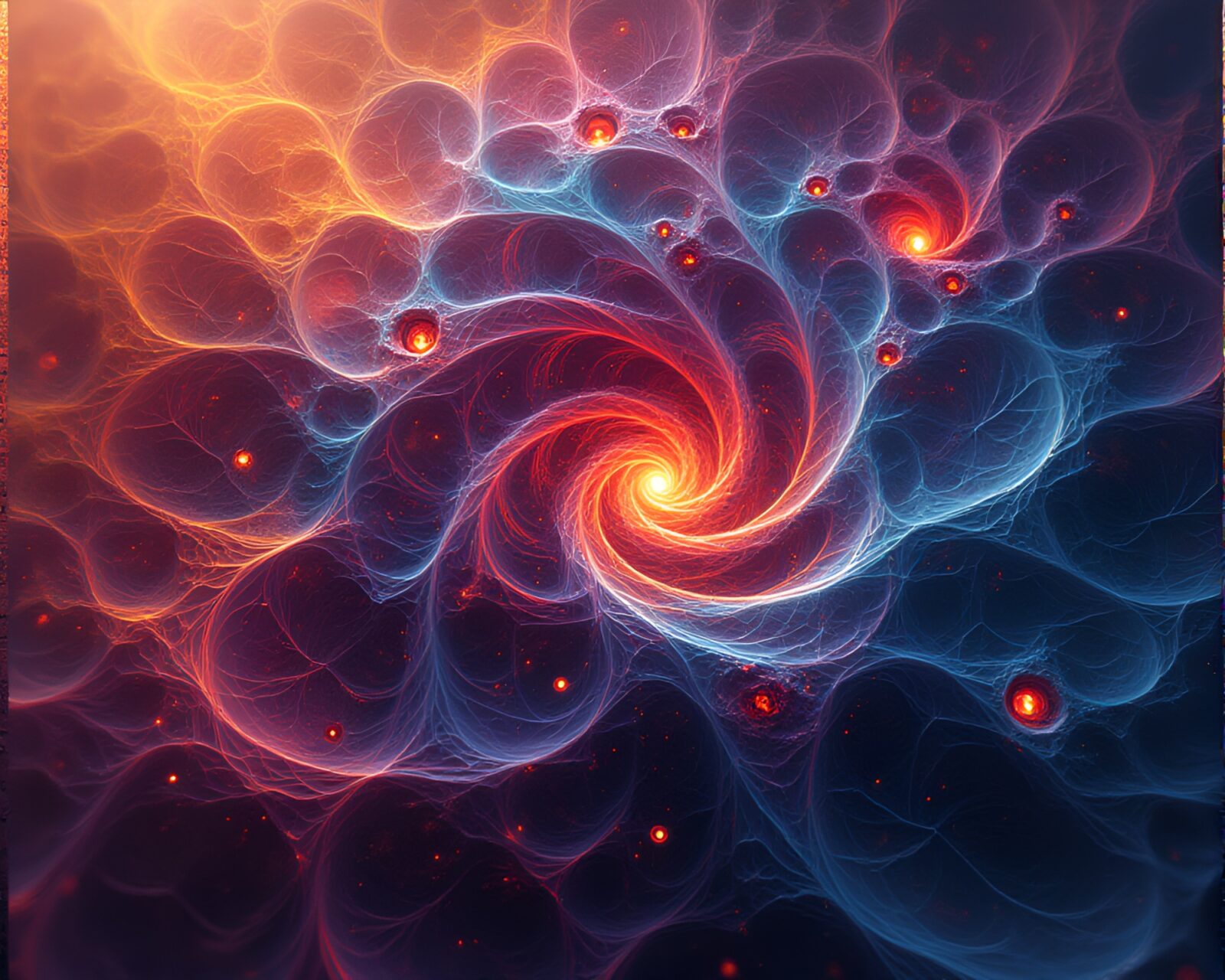 Vibrant fractal patterns in captivating kinetic sculpture art piece