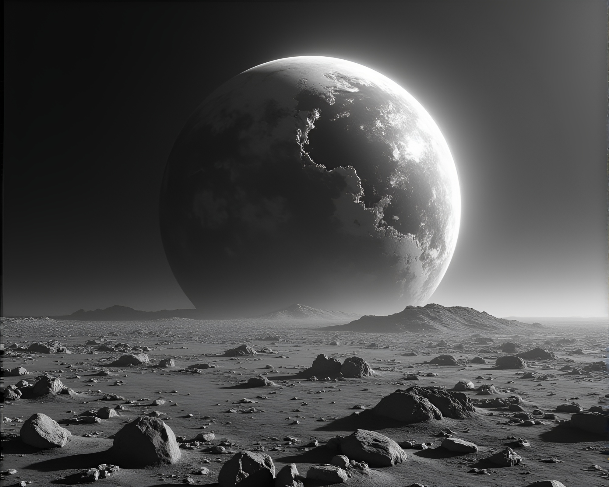 Minimalistic Art Depicting Shattered Planet Surface – free AI stock image