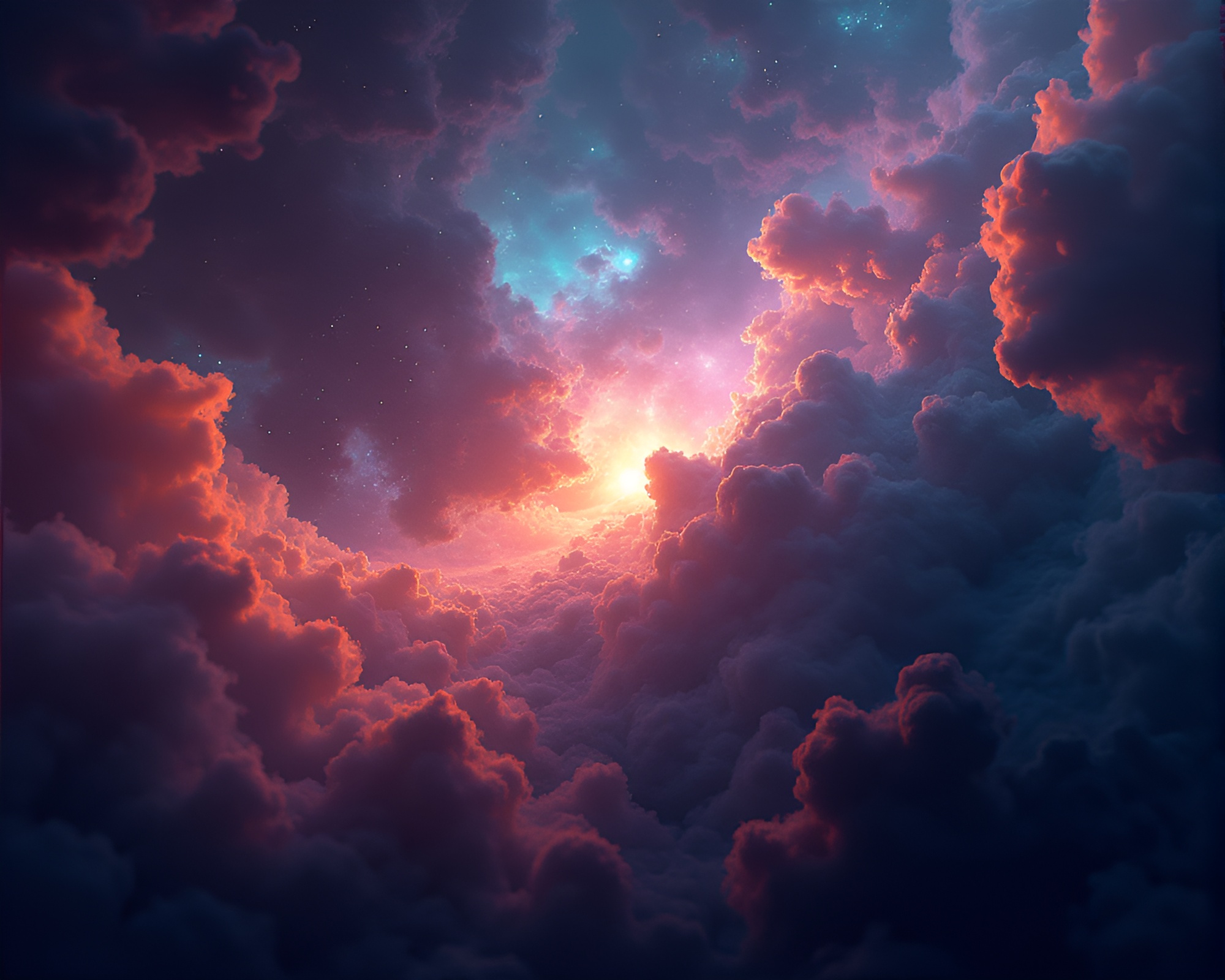 Awe-Inspiring Cosmic Nebula with Surreal Glitch Art Overlay – free AI stock image