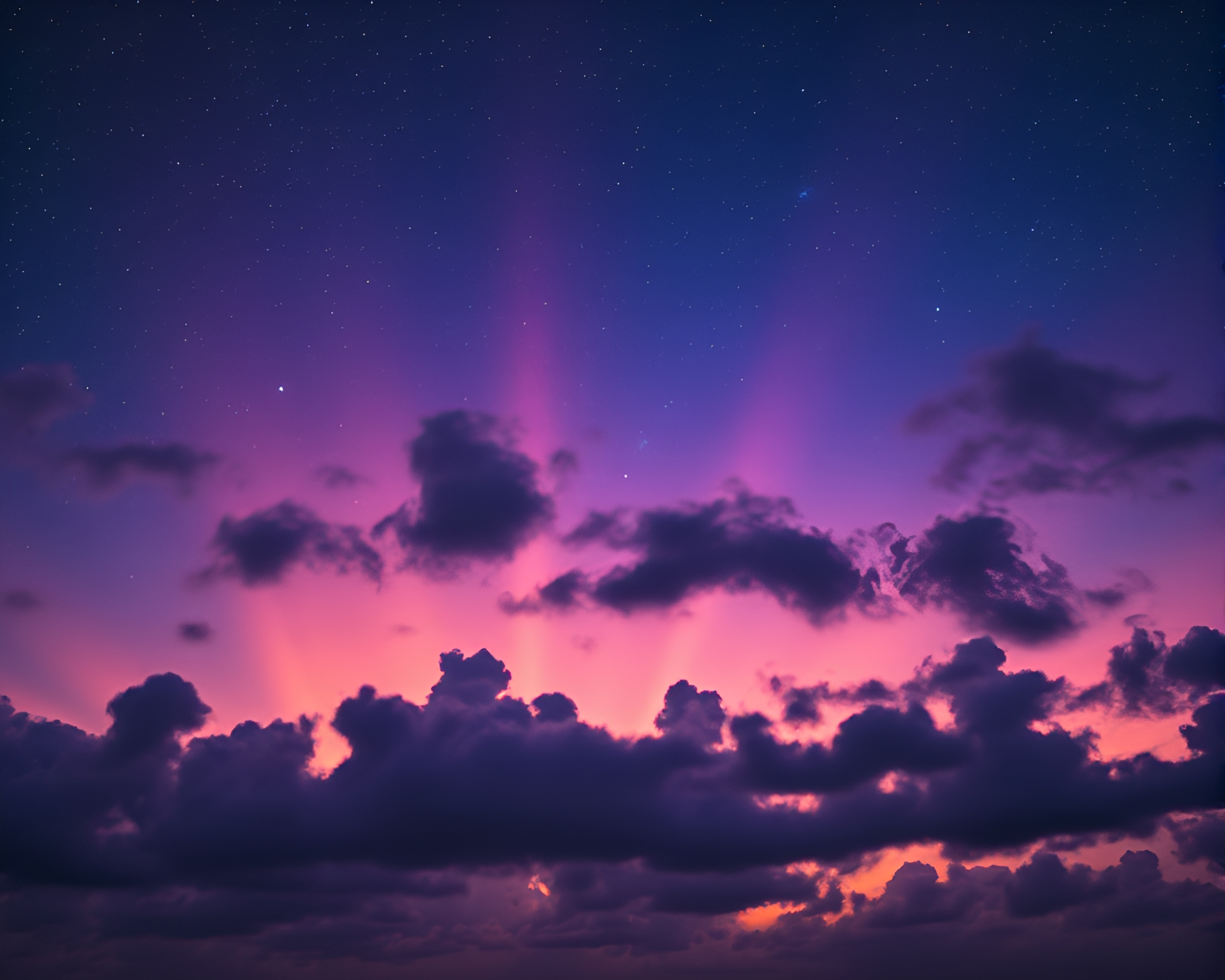 Iron-cloud Sky Backdrop with Bioluminescent Impressionism Display – free AI stock image