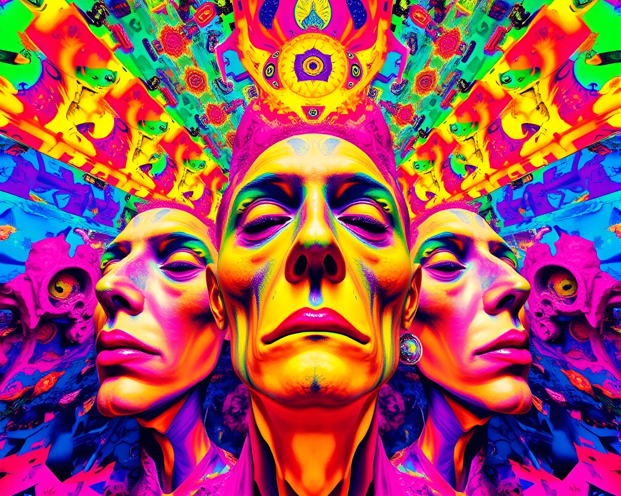 Vibrant Pop Art Kaleidoscope Dimension in Dystopian Setting – free AI stock image