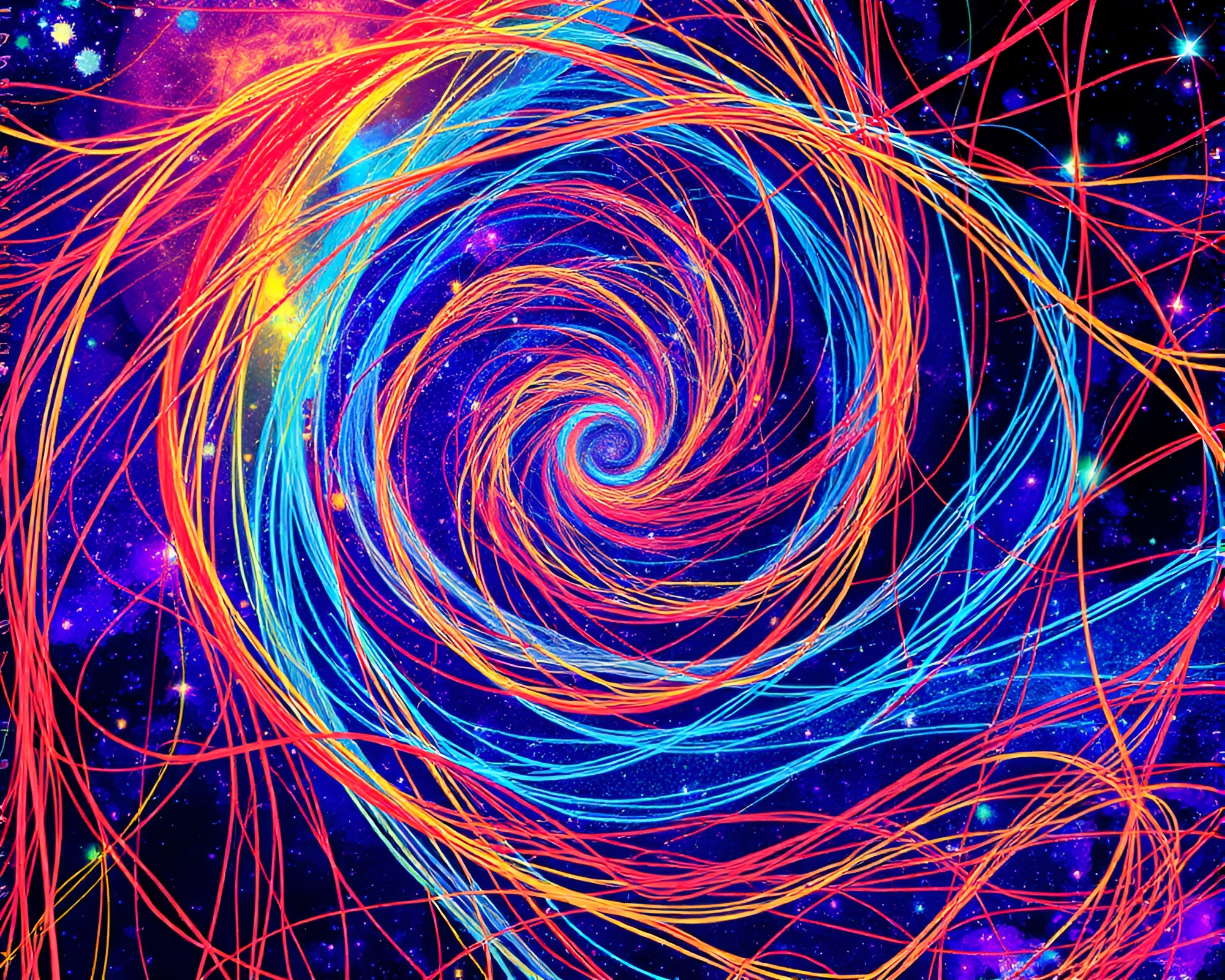 Vibrant Cosmic Pixel Art Tapestry in Dynamic Colors – free AI stock image