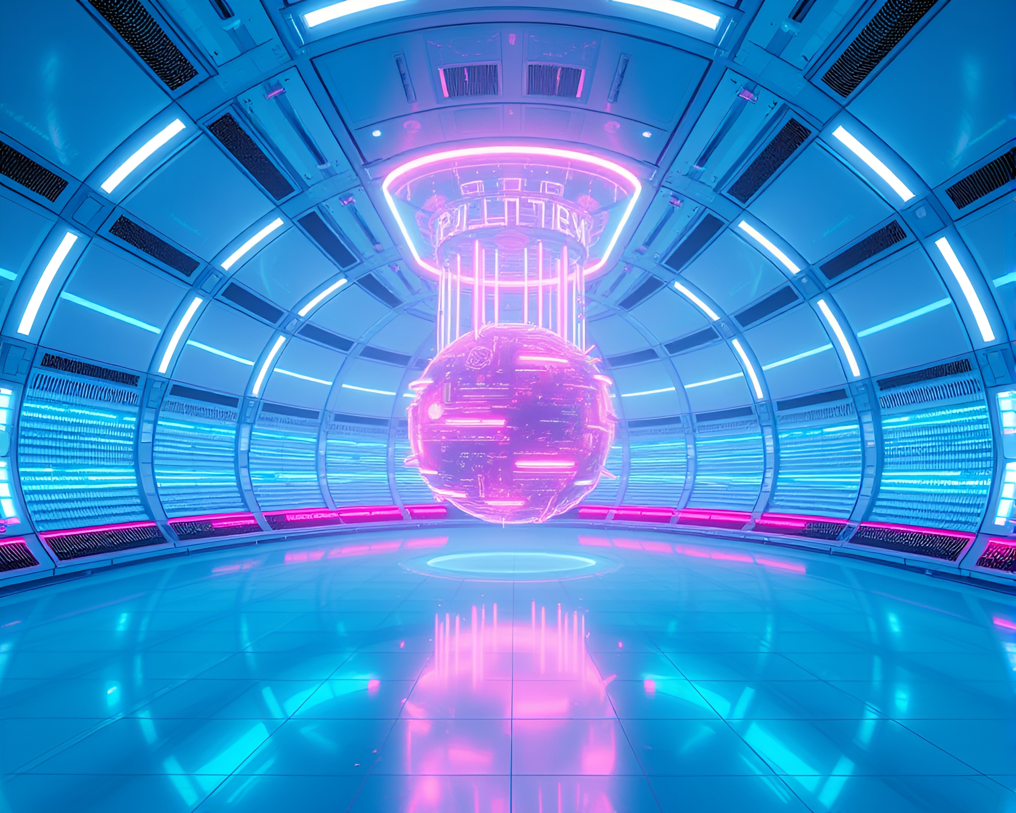 Ethereal 8-Bit Glitch Art Installation in Zero Gravity – free AI stock image