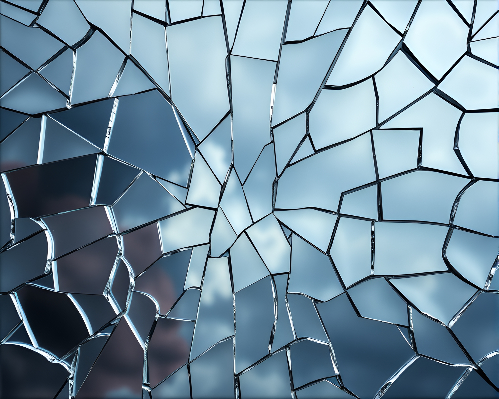Intricate Shattered Mirror Reflecting Contemplative Abstract Art Piece – free AI stock image