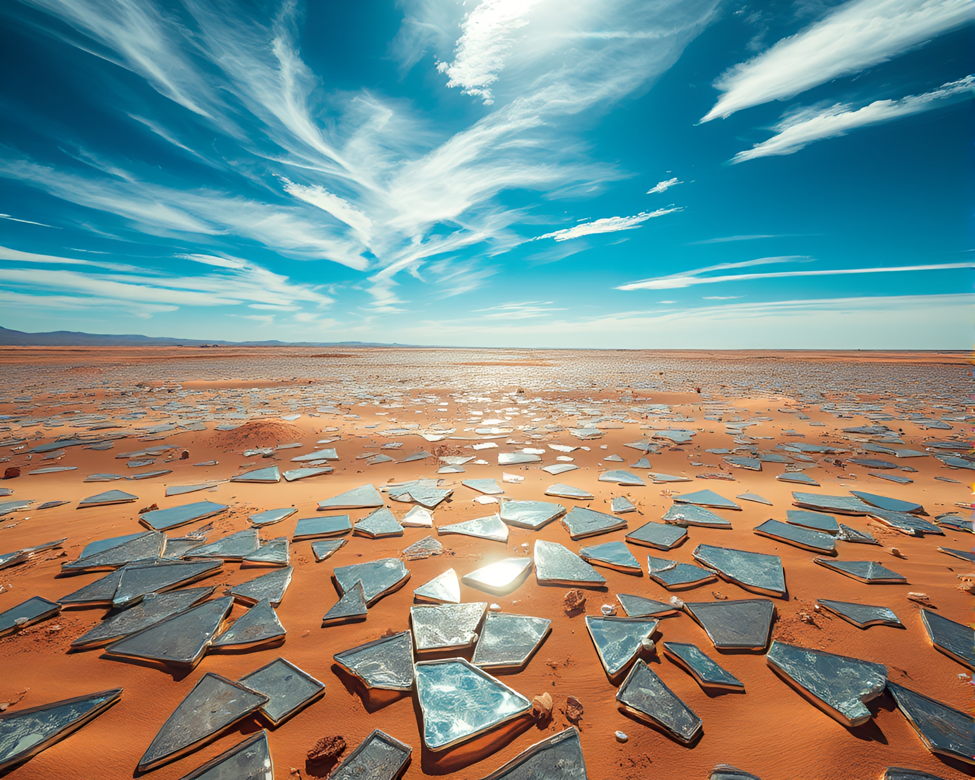 Apocalyptic Glass Desert Landscape in Modern Art Style – free AI stock image