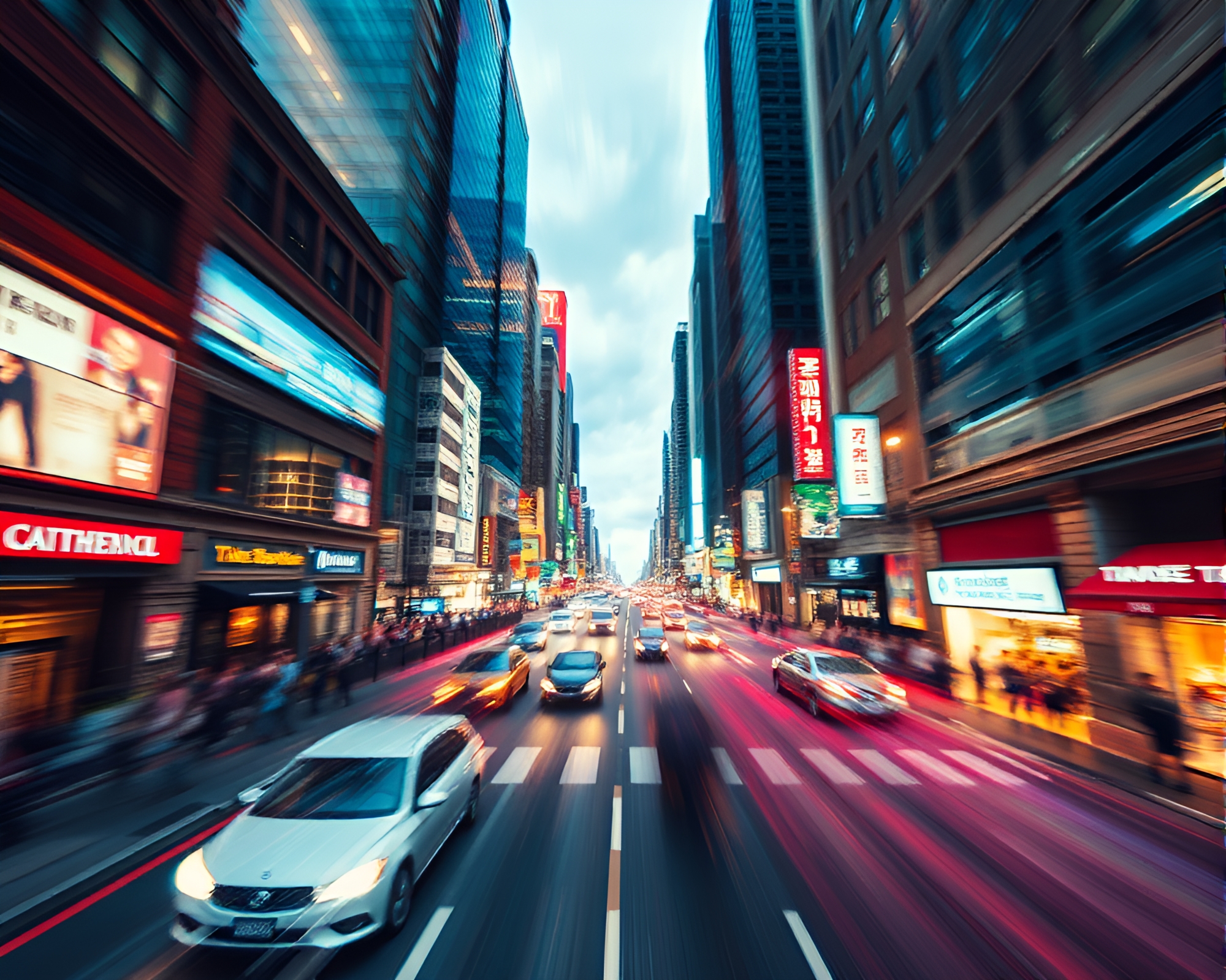 Vibrant Time-Lapse Collage of Urban Life – free AI stock image