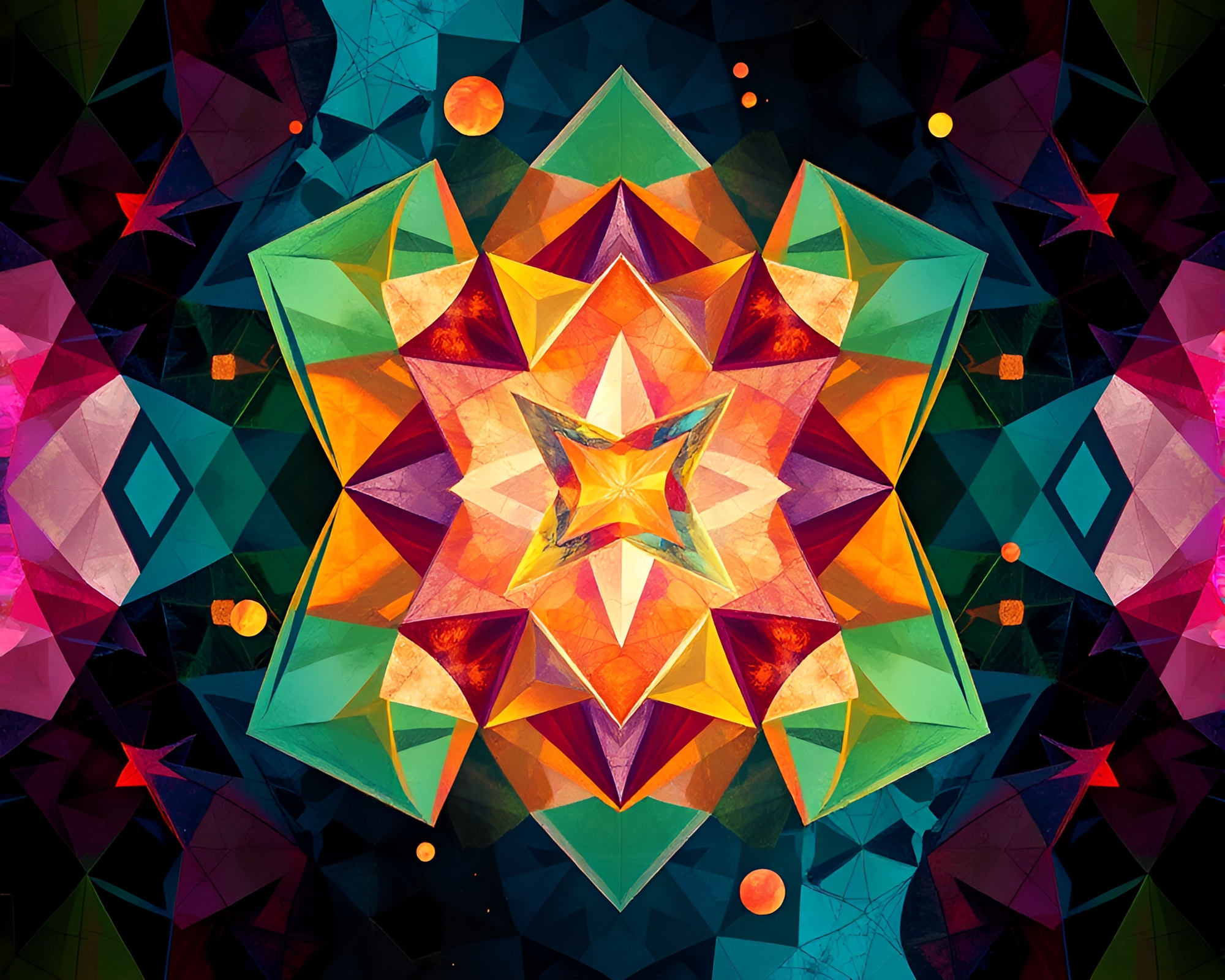 Surreal Geometric Cubism in Vibrant Colors – free AI stock image