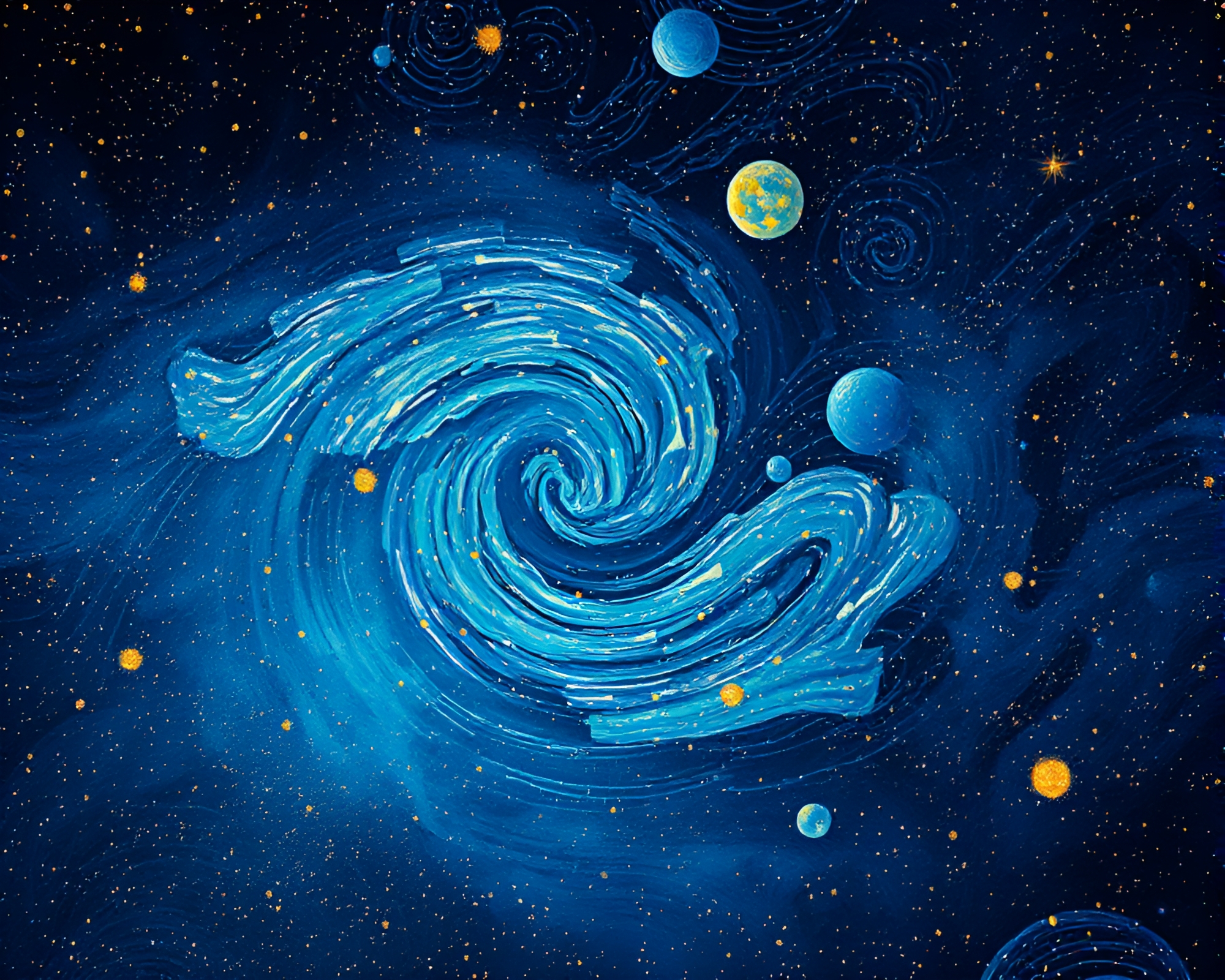 Mesmerizing Infinite Starfield in Edgy Impressionistic Style – free AI stock image