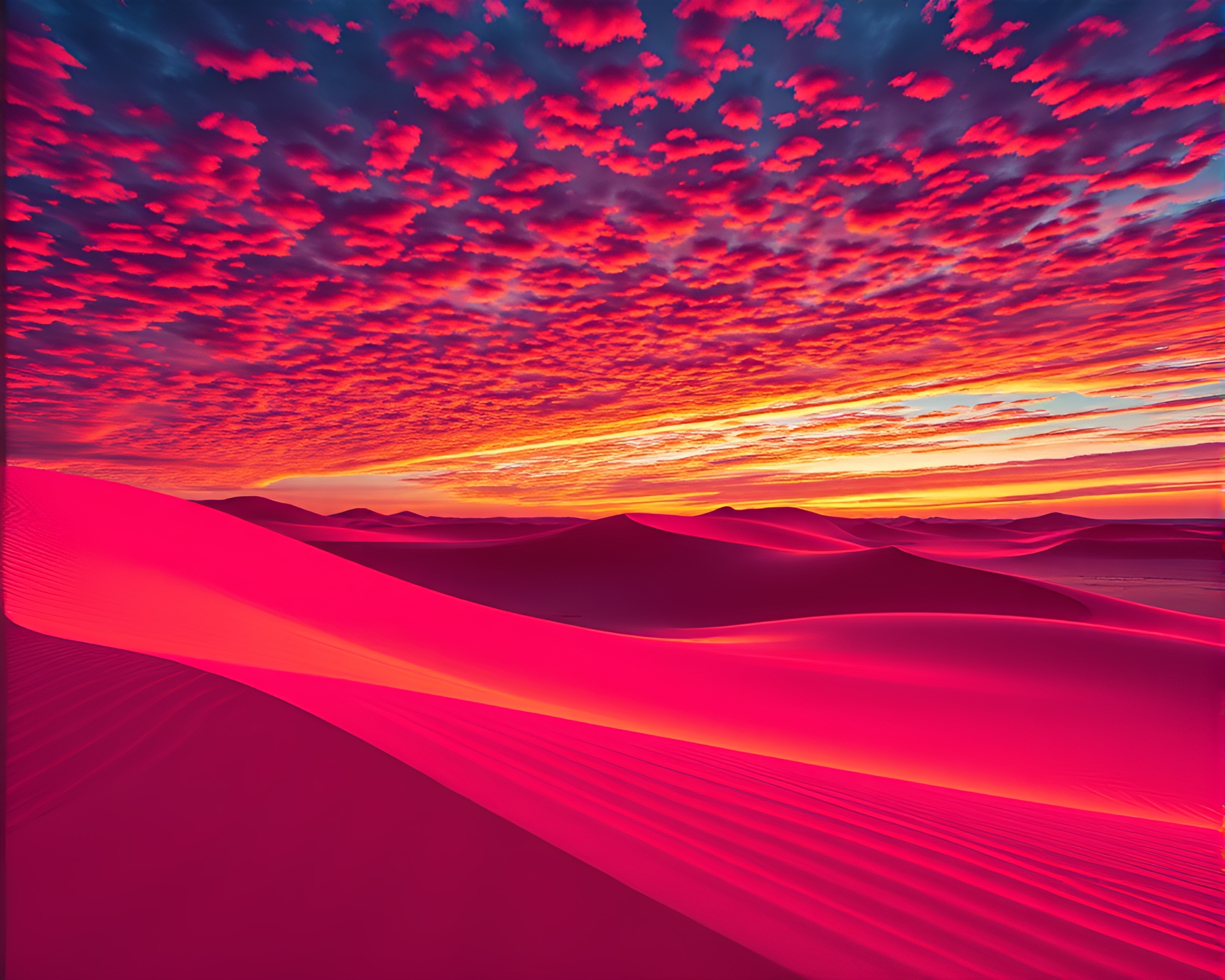 Vibrant Pop Art Coral-Sand Dunes Under Comic Sky – free AI stock image
