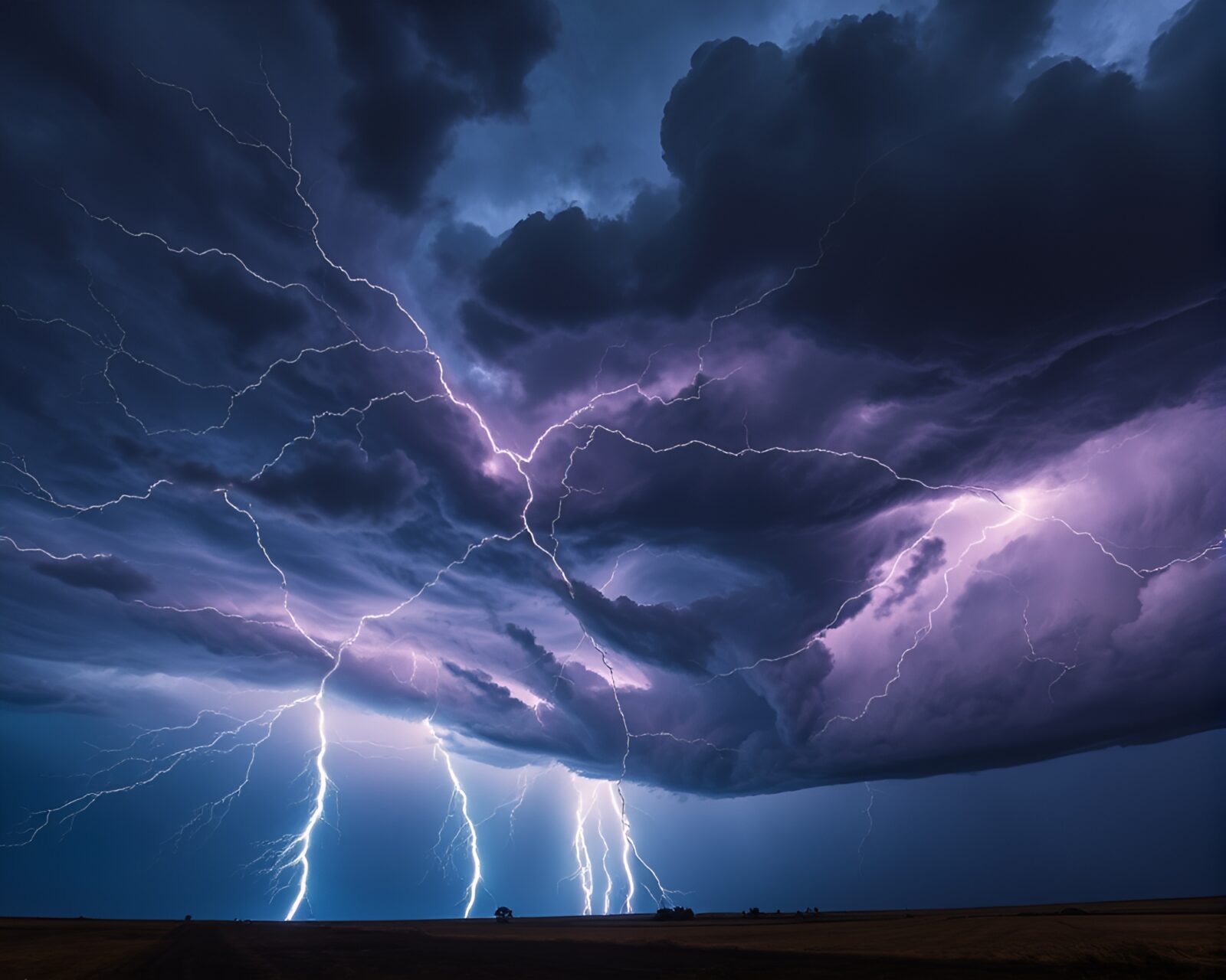 Awe-inspiring electric storm illuminating dark skies with power