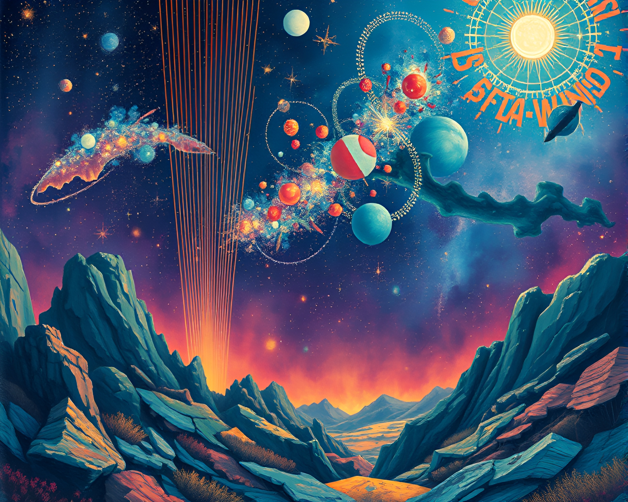 Intricate Art Deco Cosmic Tapestry Creates Mesmerizing Dreamscape – free AI stock image