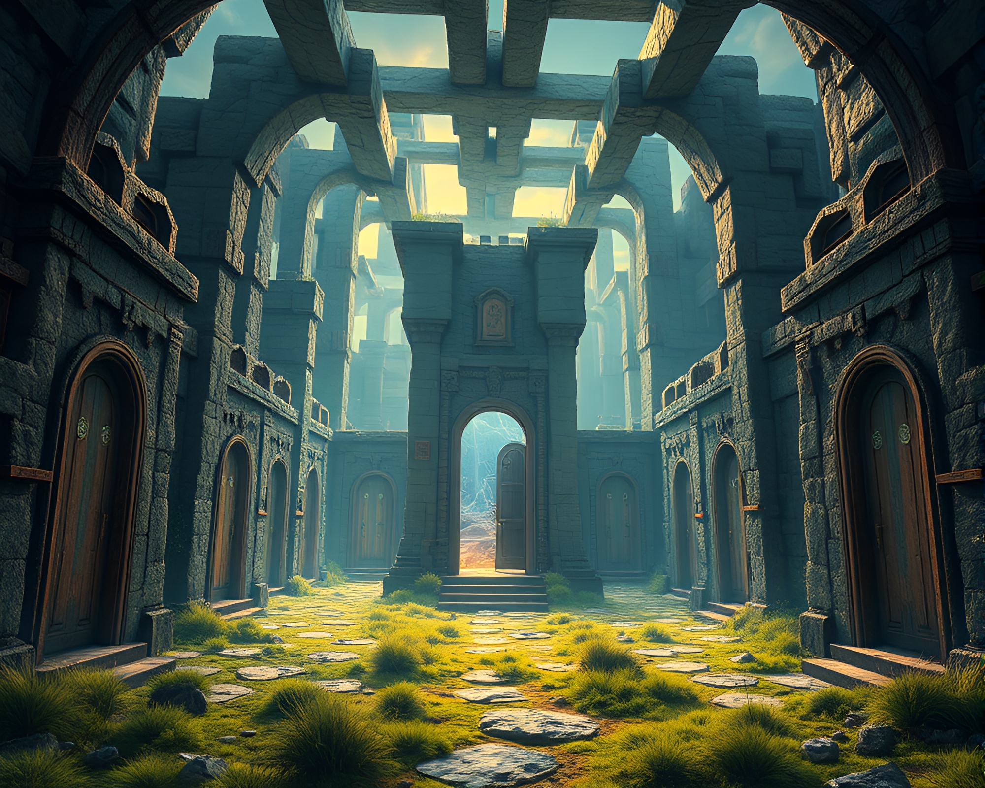 Enchanting Surreal Doors to Otherworldly Realms – free AI stock image