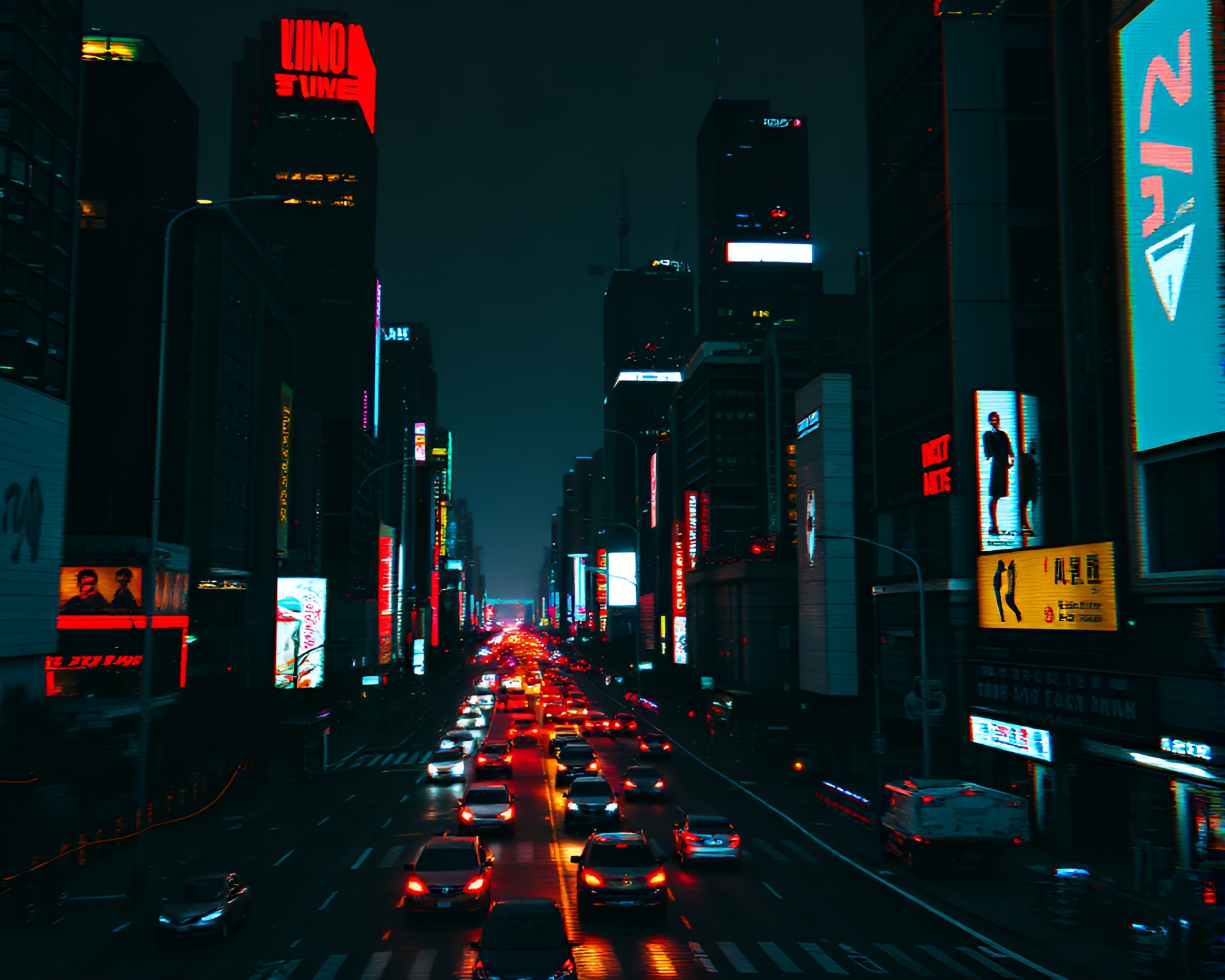 Futuristic 8-Bit Cityscape Time-Lapse Night Scene – free AI stock image