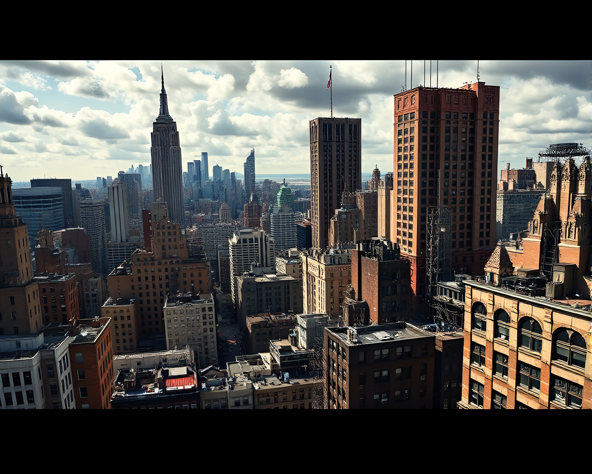 Cubism-Inspired Urban Skyline Captivates with Tense Angles – free AI stock image