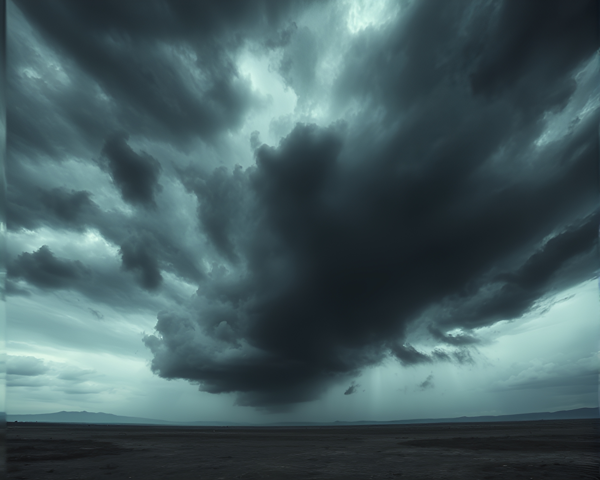 Desolate Landscape Under Dark Storm Clouds – free AI stock image