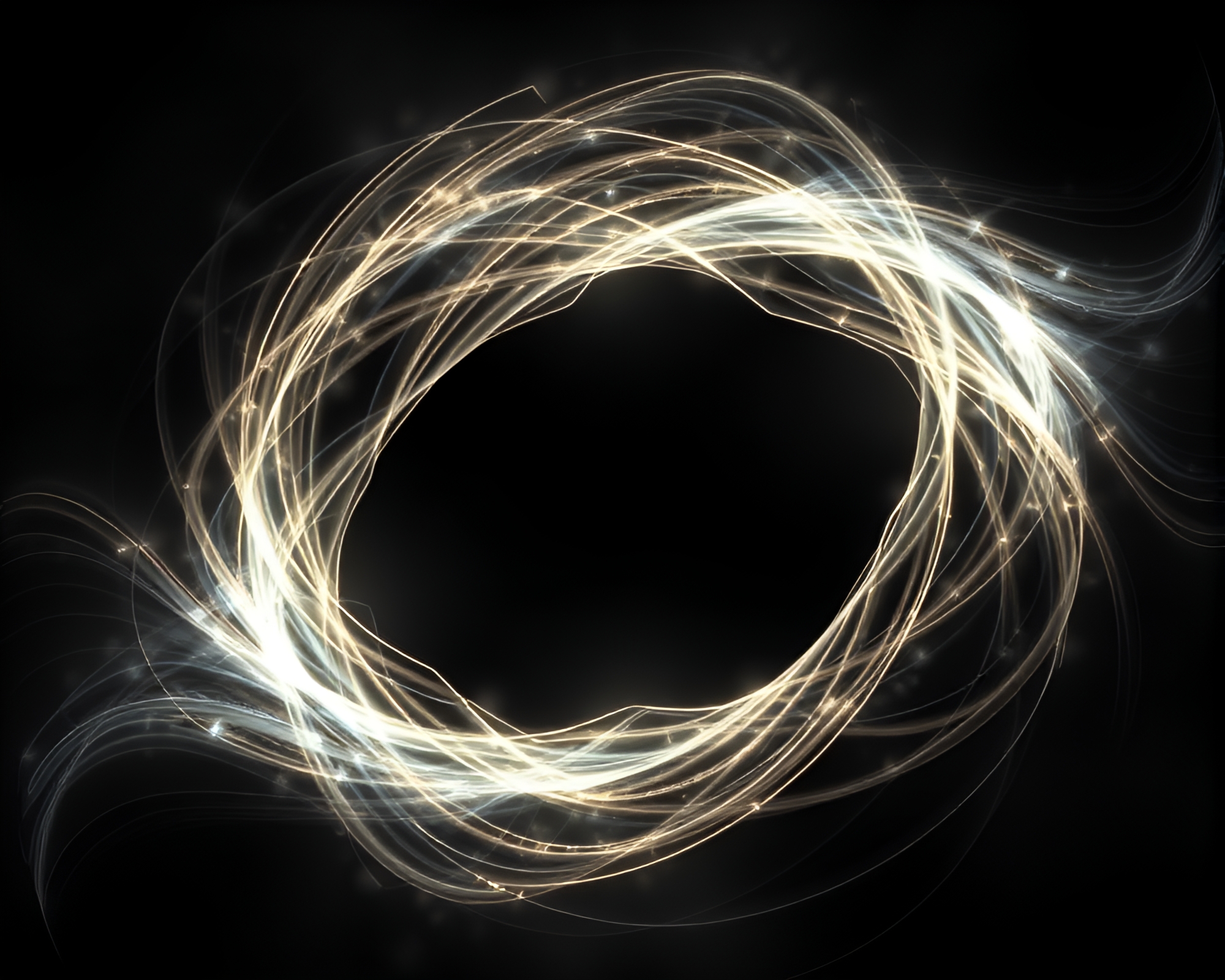 Kinetic Light Trails in Enigmatic 3D Art Showcase – free AI stock image