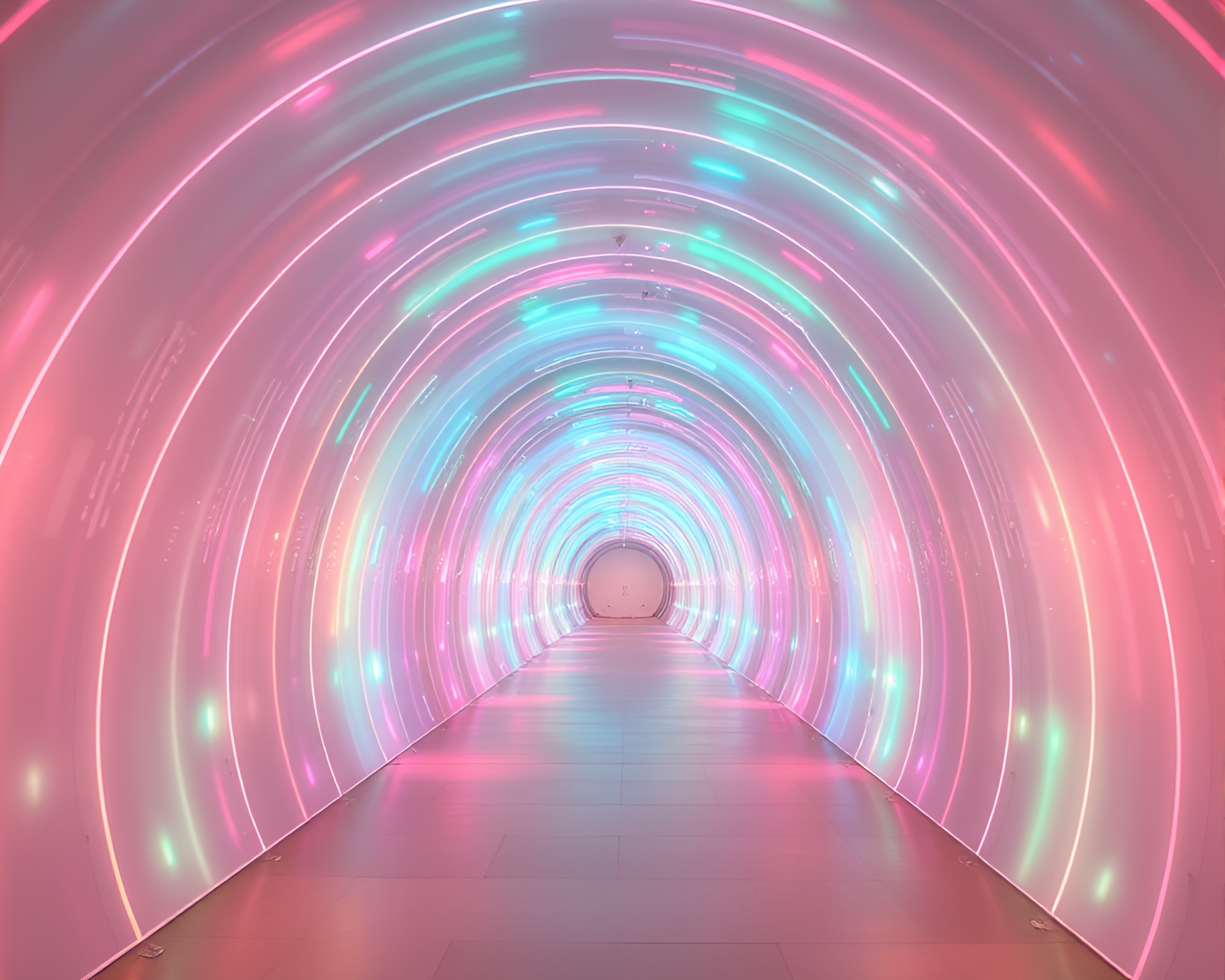 Mesmerizing Kinetic Light Tunnel Art Installation – free AI stock image