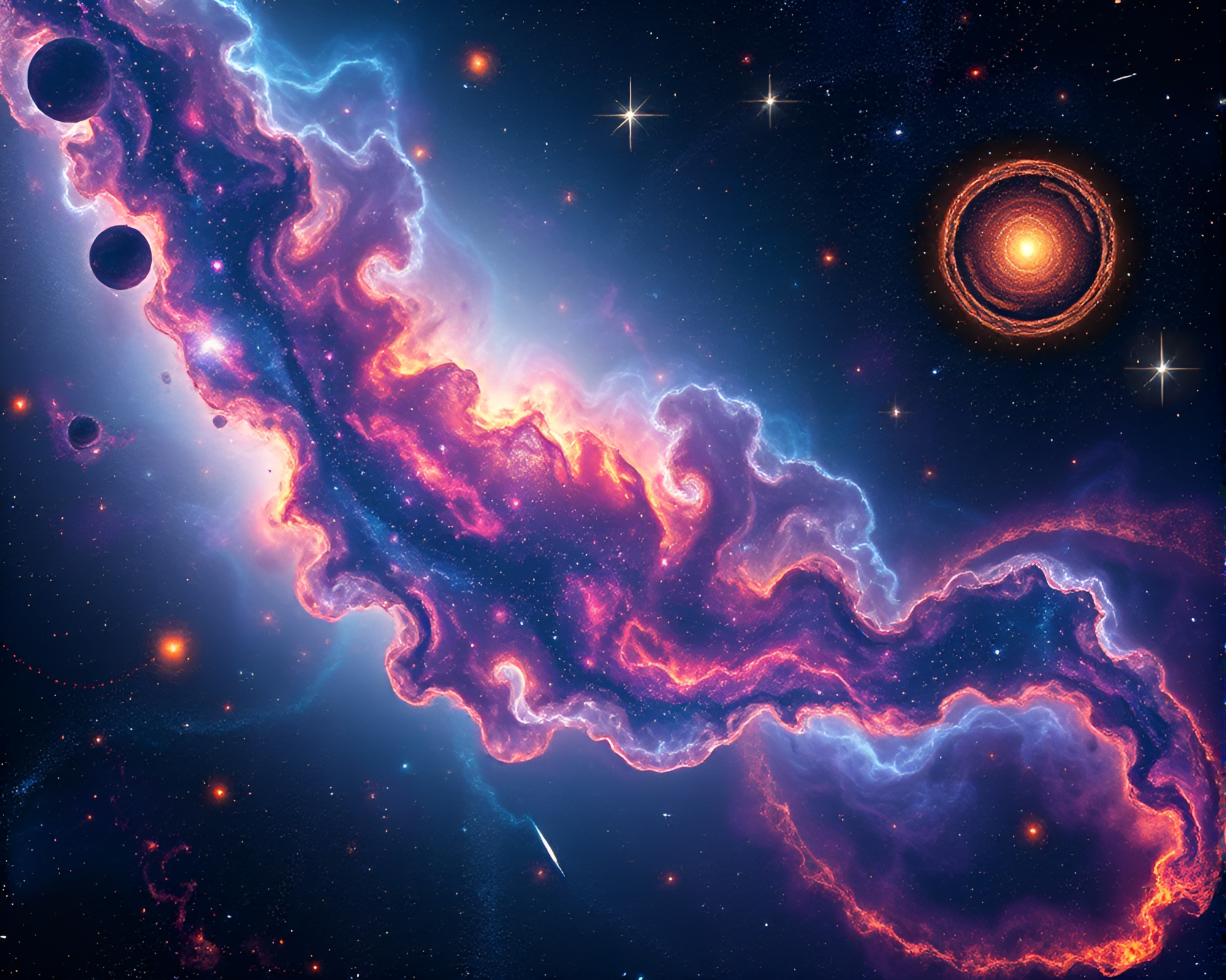 Intricate Cosmic Tapestry: Universe’s Harmonious Blend – free AI stock image