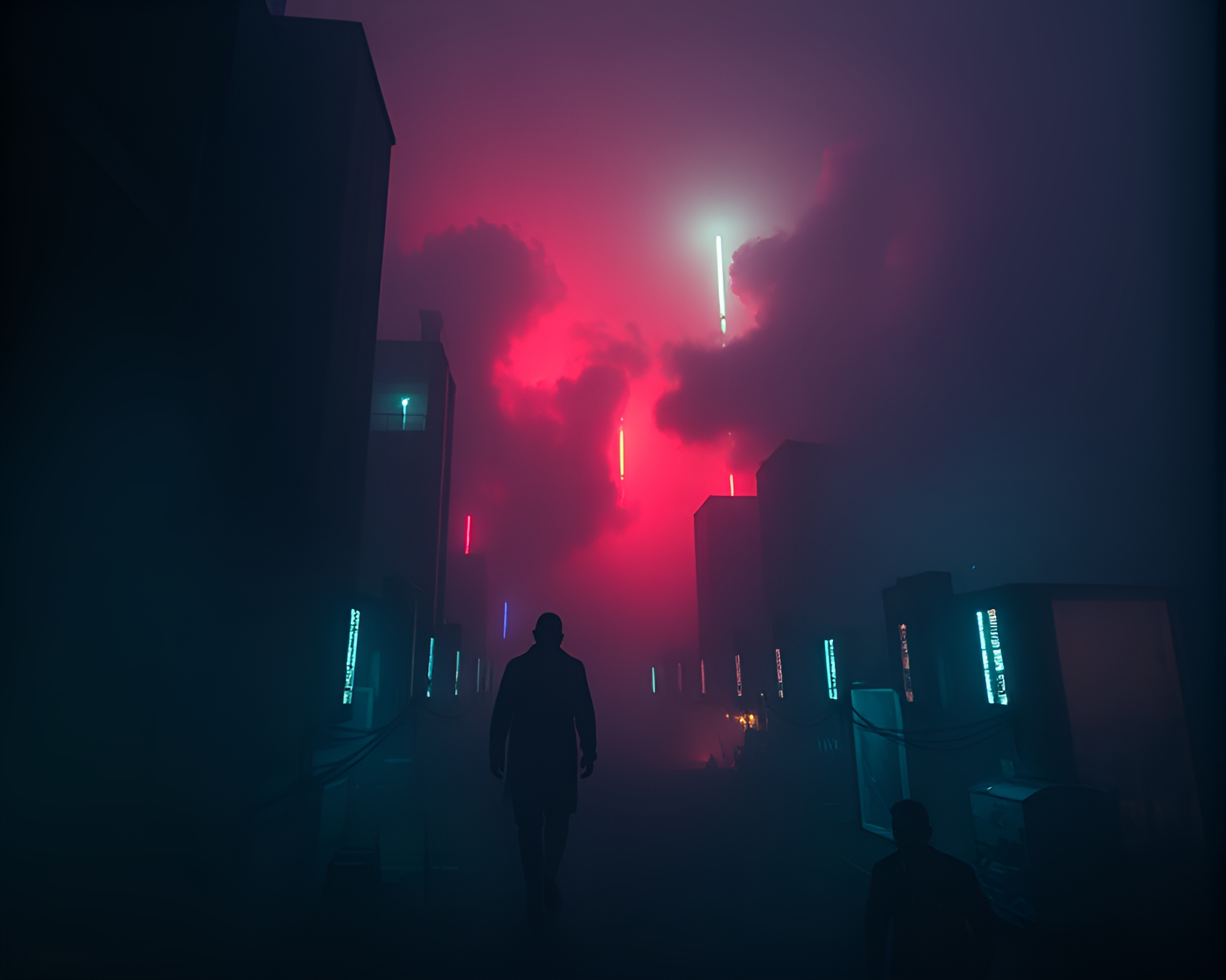 Ethereal Bioluminescent Urban Sprawl with Dazzling Lights – free AI stock image