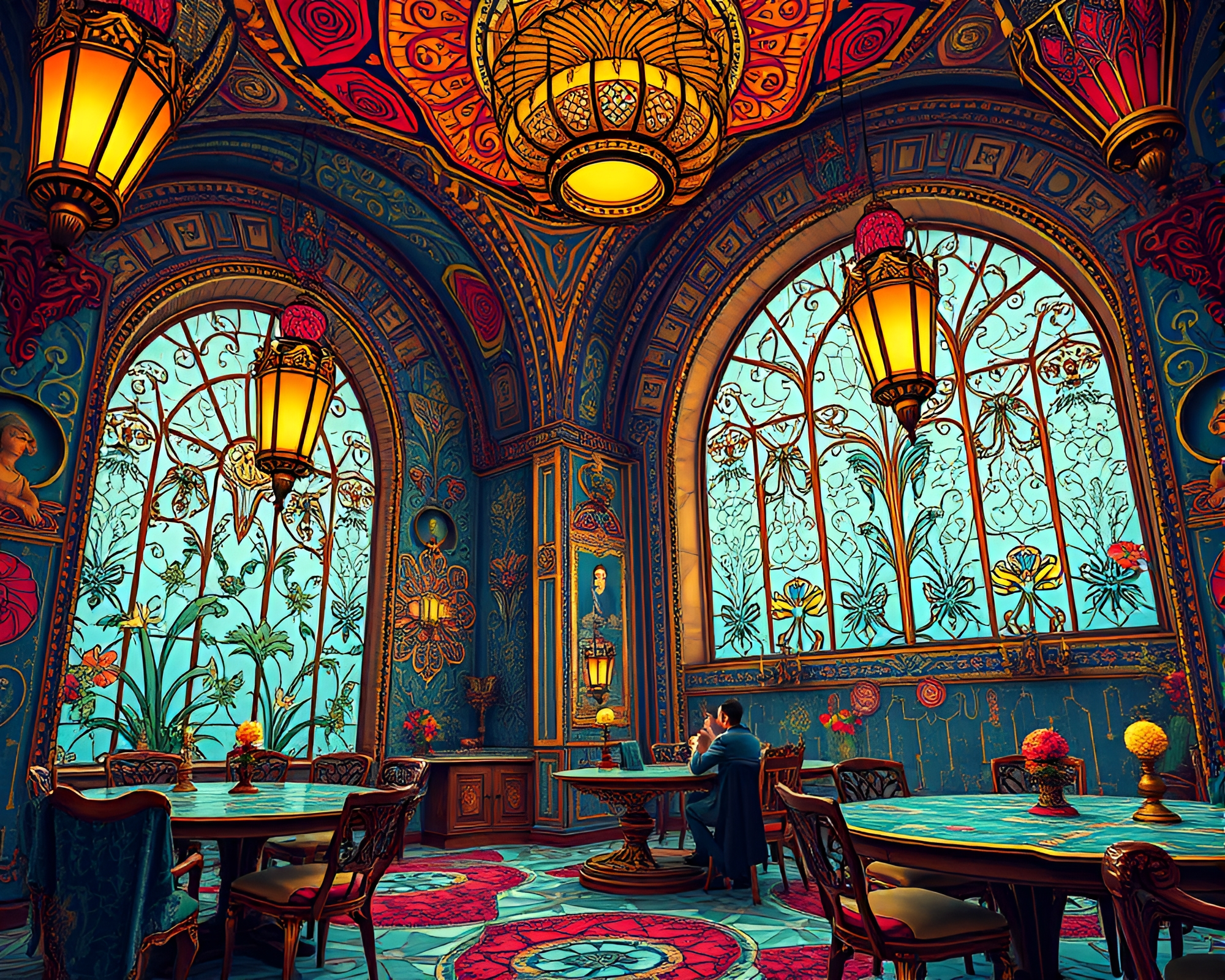 Vibrant Art Deco World with Intricate Design – free AI stock image