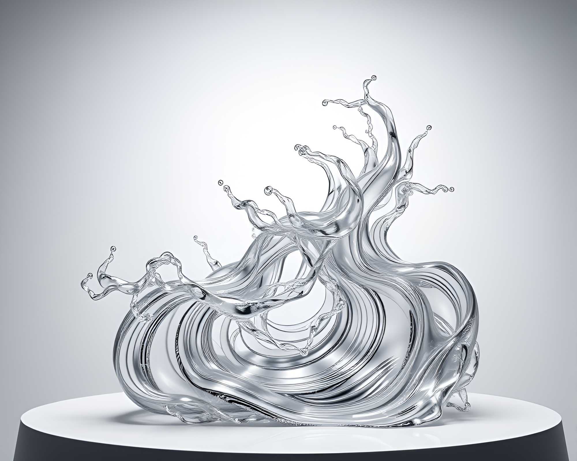 Captivating Kinetic Sculpture Resembling Liquid Mercury Flow – free AI stock image