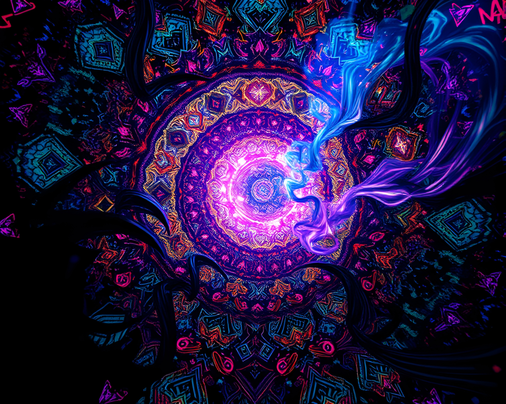 Mesmerizing Kaleidoscopic Dimension Filled with Dynamic Patterns – free AI stock image