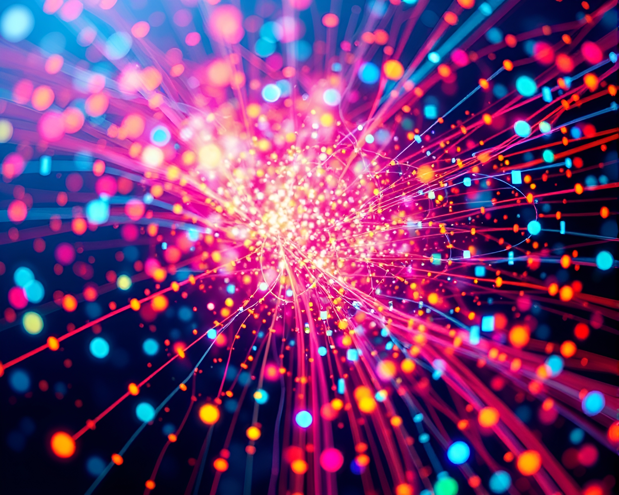 Vibrant Pixelated Collage: A Technological Art Display – free AI stock image