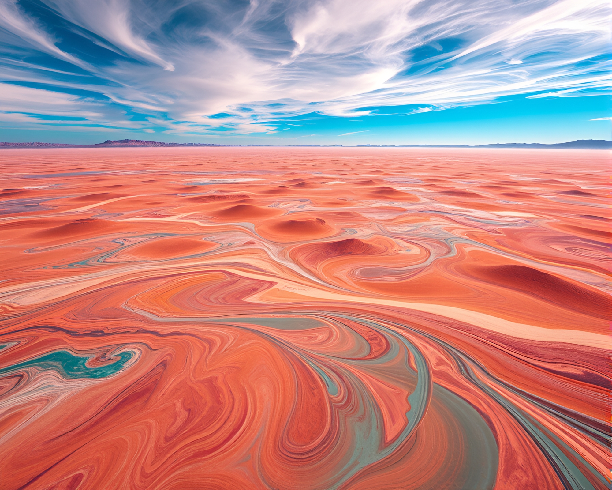 Psychedelic Crystal Desert Landscape Vector Illustration – free AI stock image