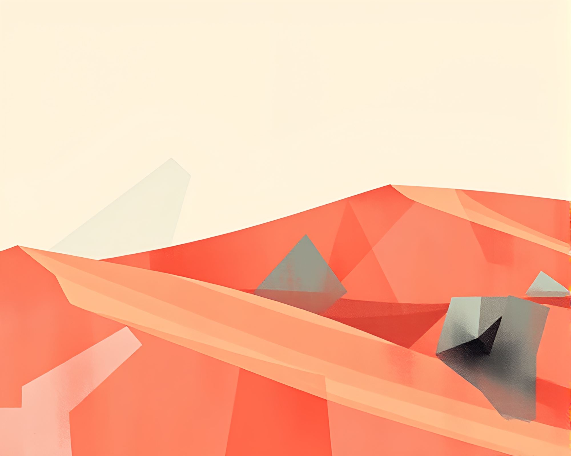 Charged Cubism Style Coral-Colored Sand Dunes Abstract Art – free AI stock image