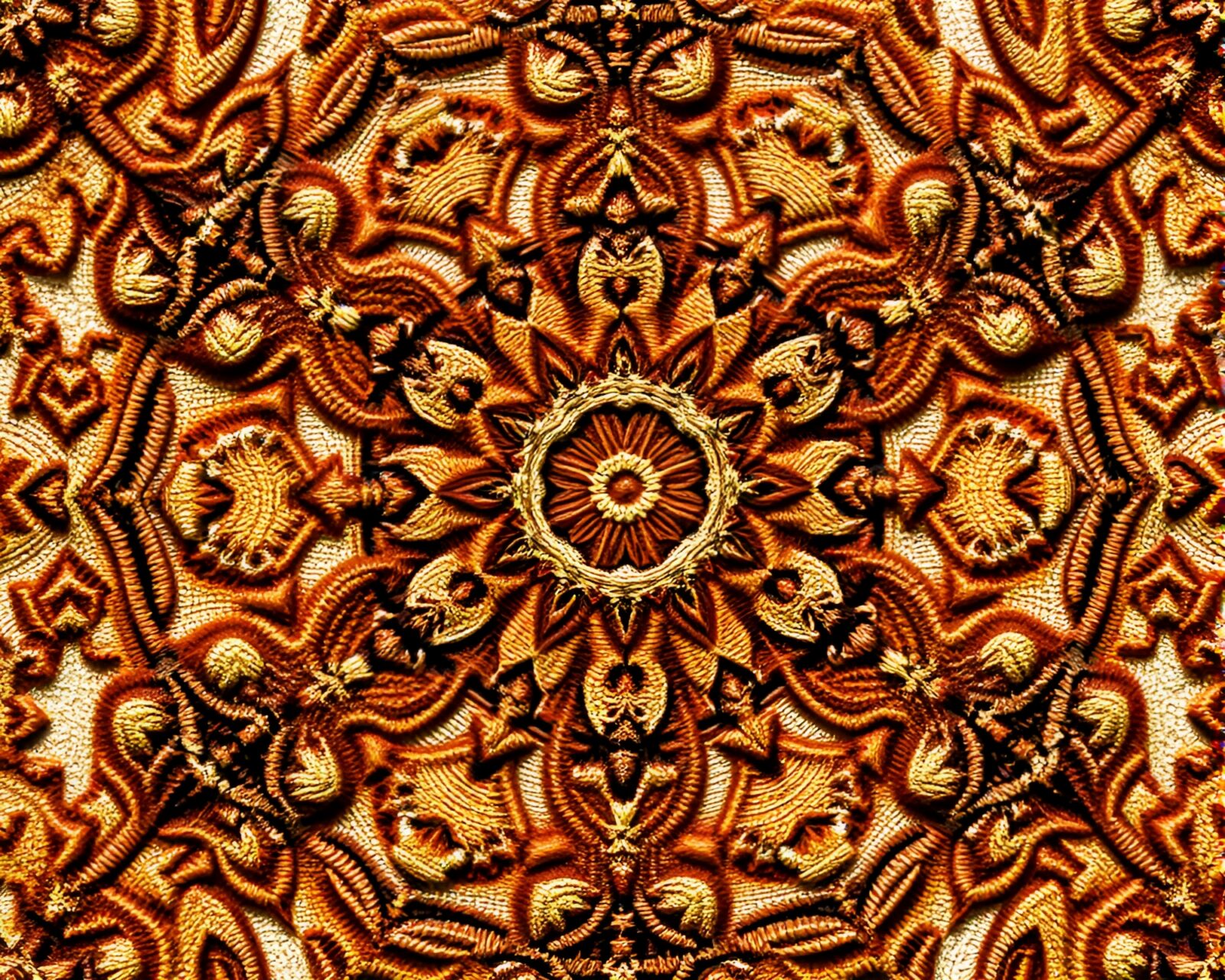 Beautiful rustic embroidered pattern with earthy colors and intricate designs