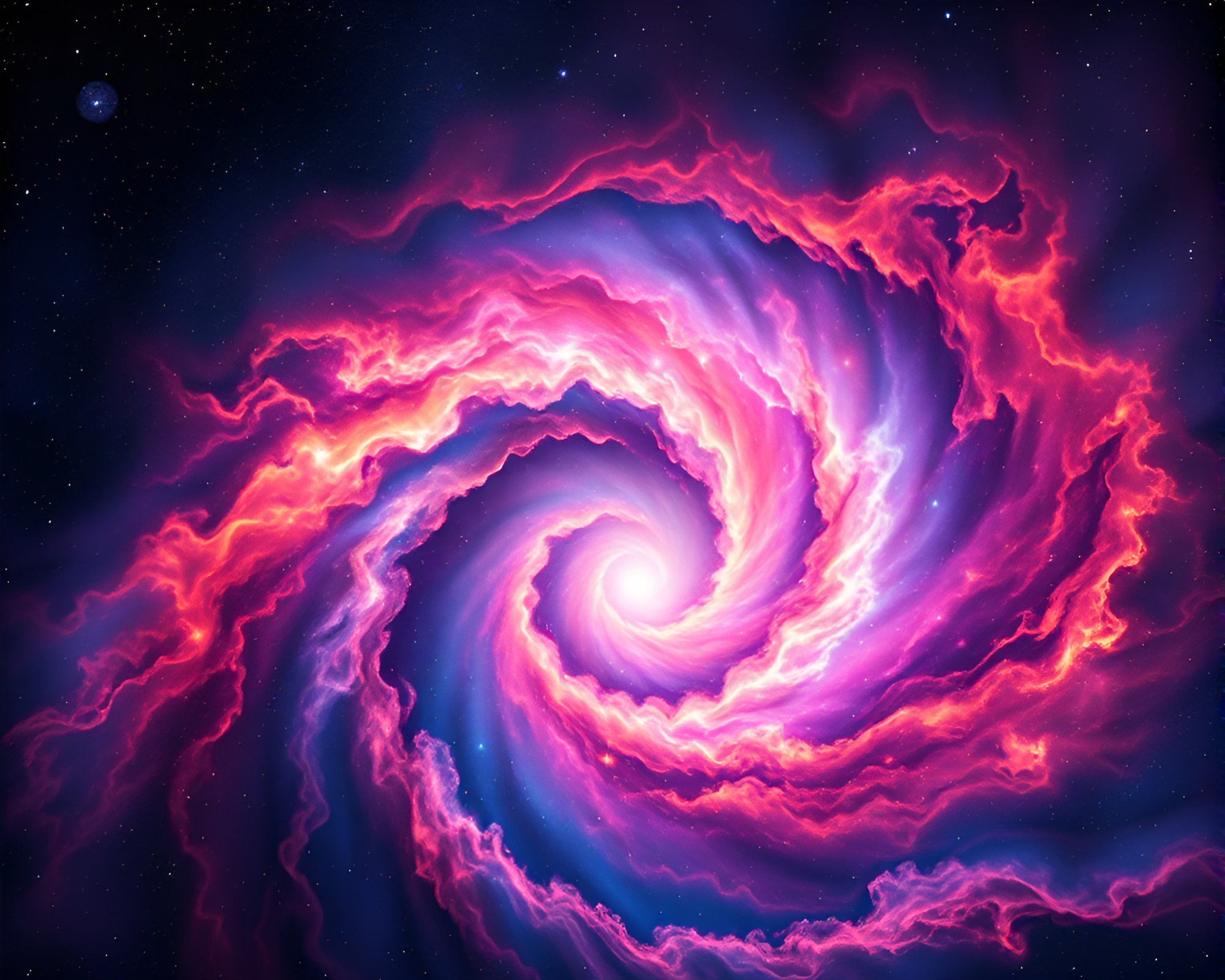 Vibrant Cosmic Nebula Swirl in High Resolution Image – free AI stock image