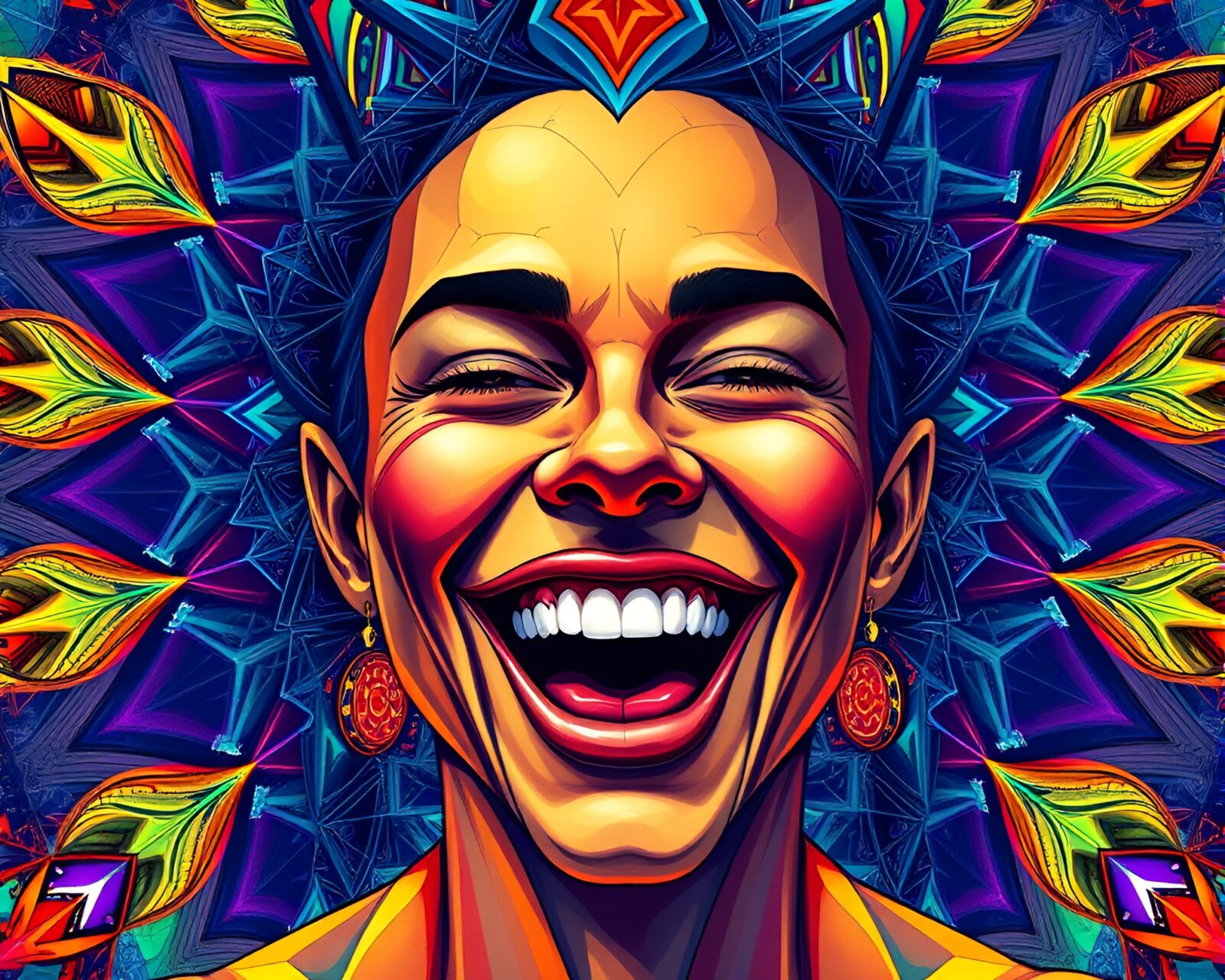 Colorful fractal art showcasing jubilant expression in intricate patterns