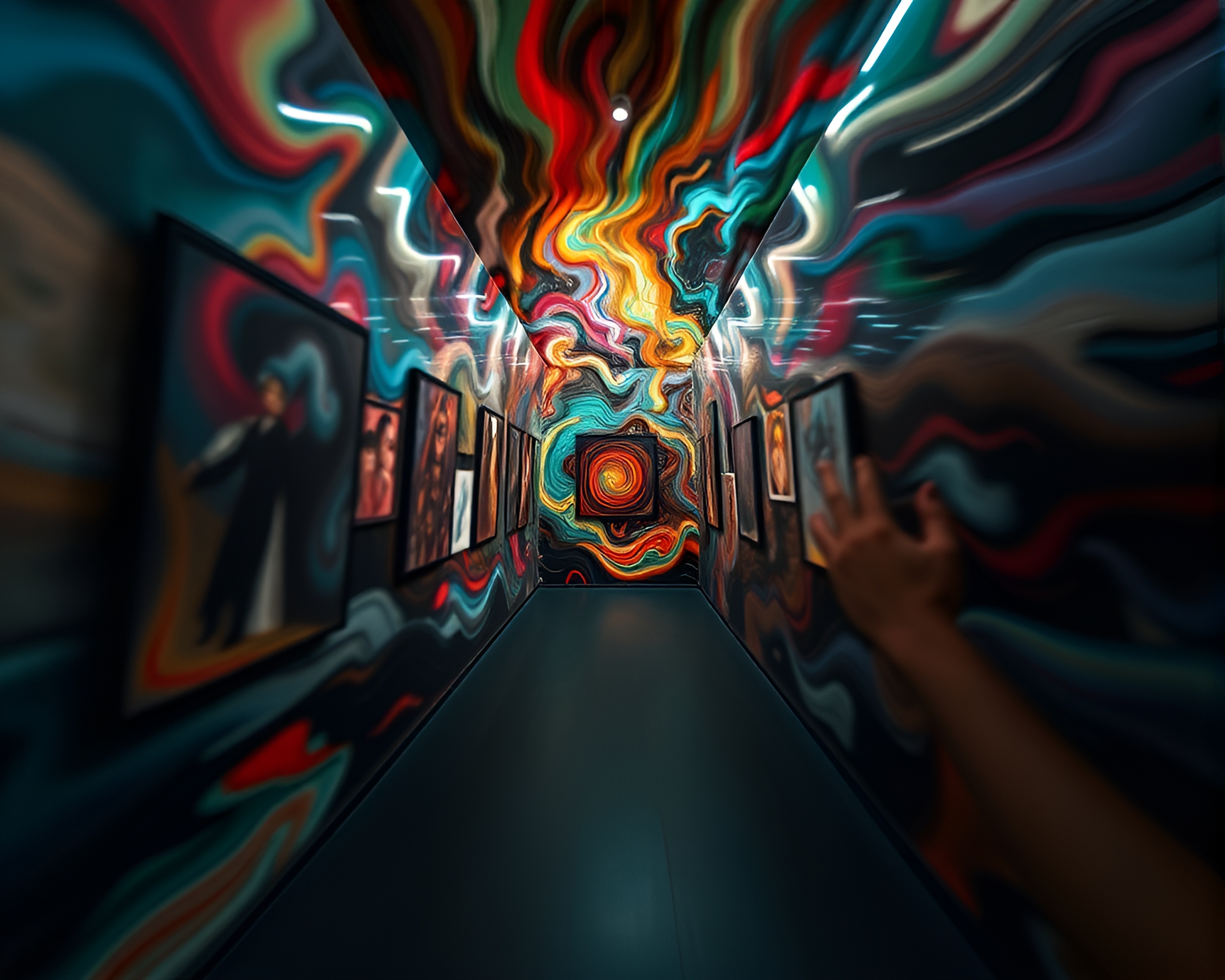 Mesmerizing Time-Lapse of Colorful Modern Art Exhibit – free AI stock image