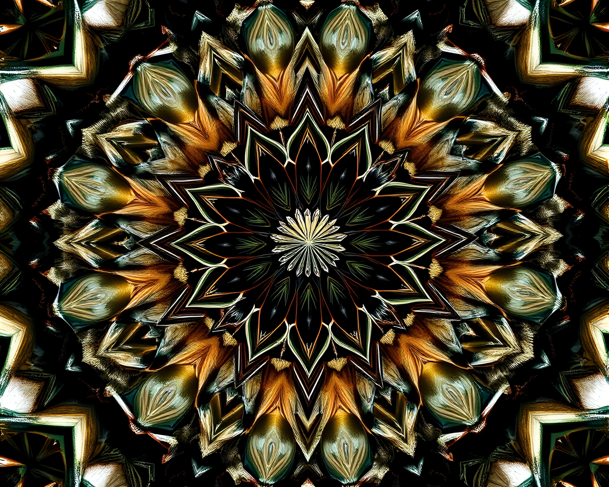 Mesmerizing Fractal Geometry Design with Art Deco Influences – free AI stock image