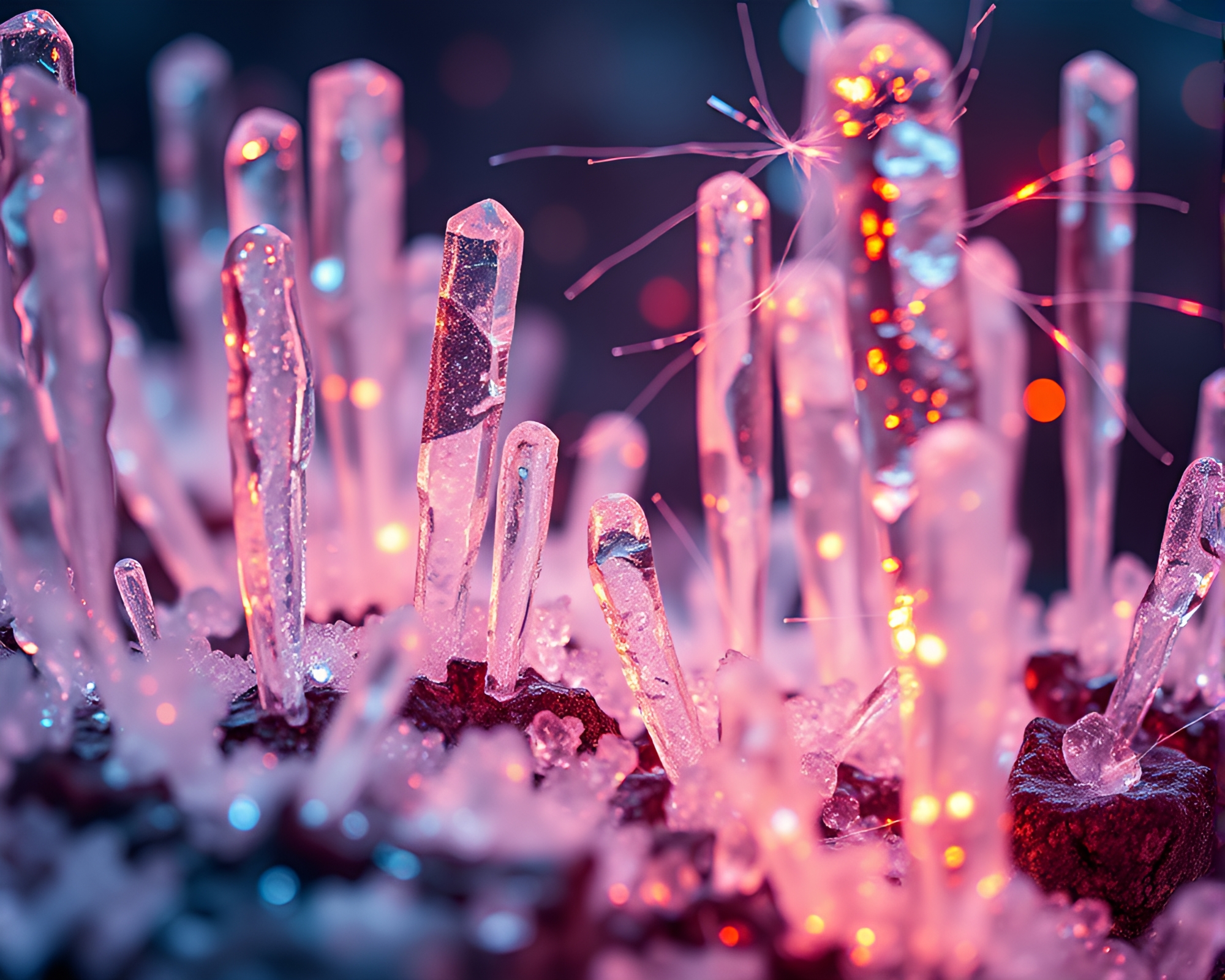 Captivating Silicon Crystal Forest in Macro Photography – free AI stock image