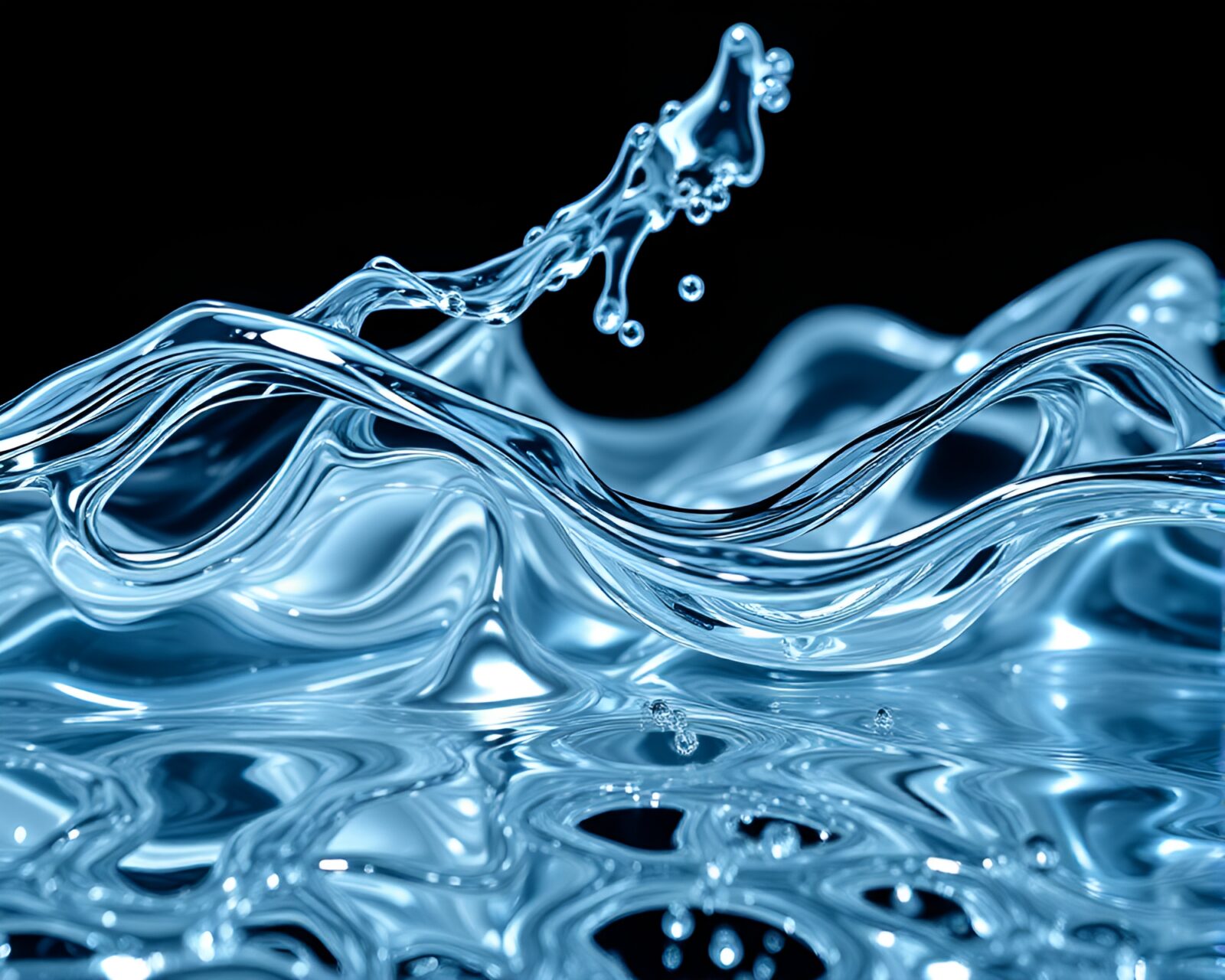 Reflective liquid mercury creating mesmerizing waves and patterns