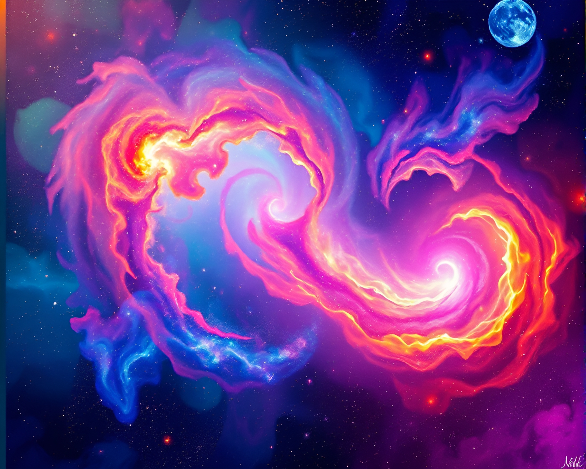 Intricate Cosmic Clock Face with Swirling Galaxies – free AI stock image