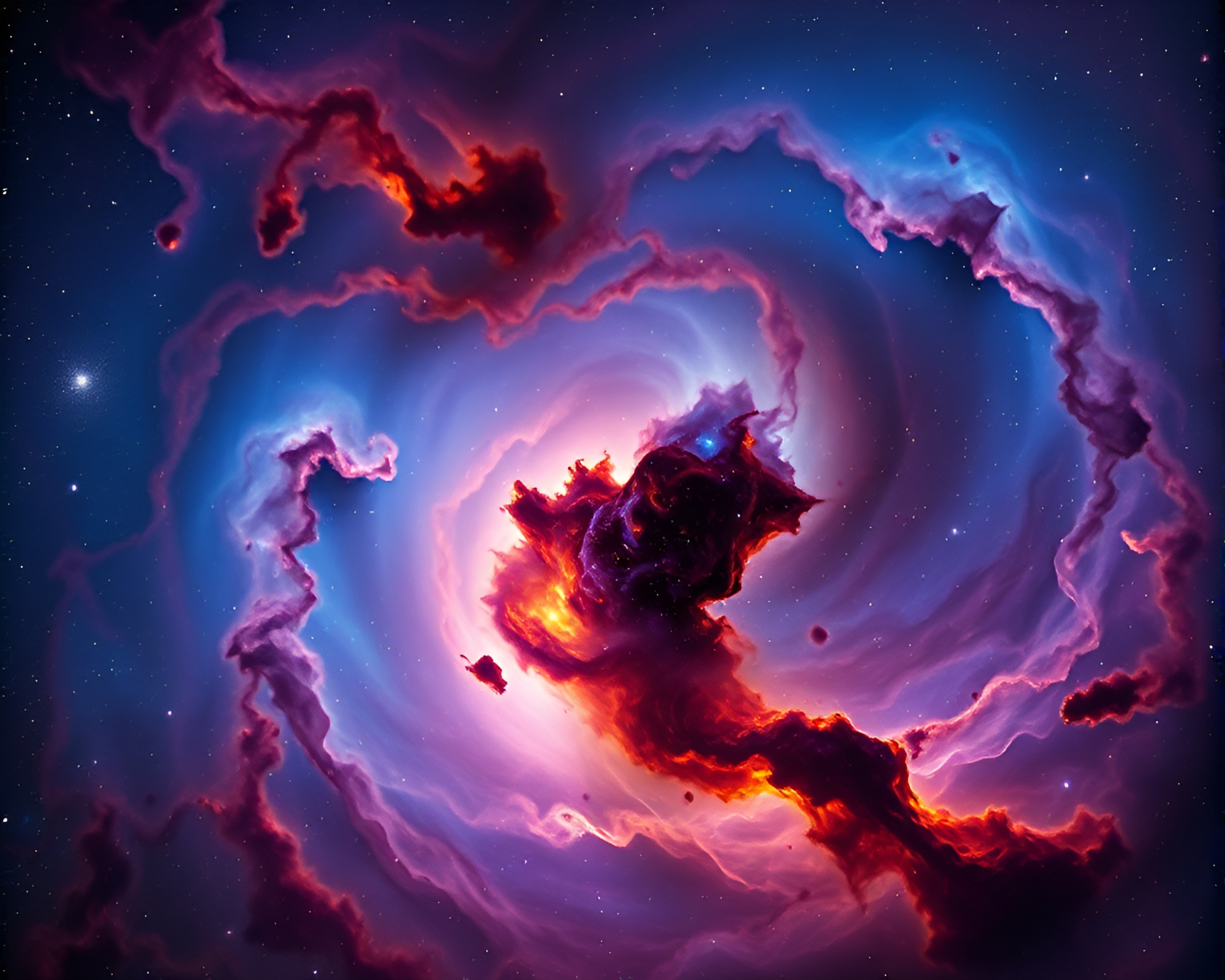 Captivating Cosmic Nebula Swirling in Mesmerizing Macro Photography – free AI stock image