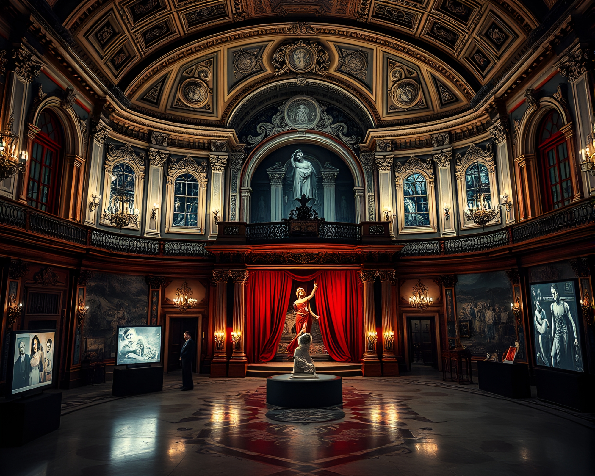 Phantom Opera House Transformed with Contemporary Art Installations – free AI stock image