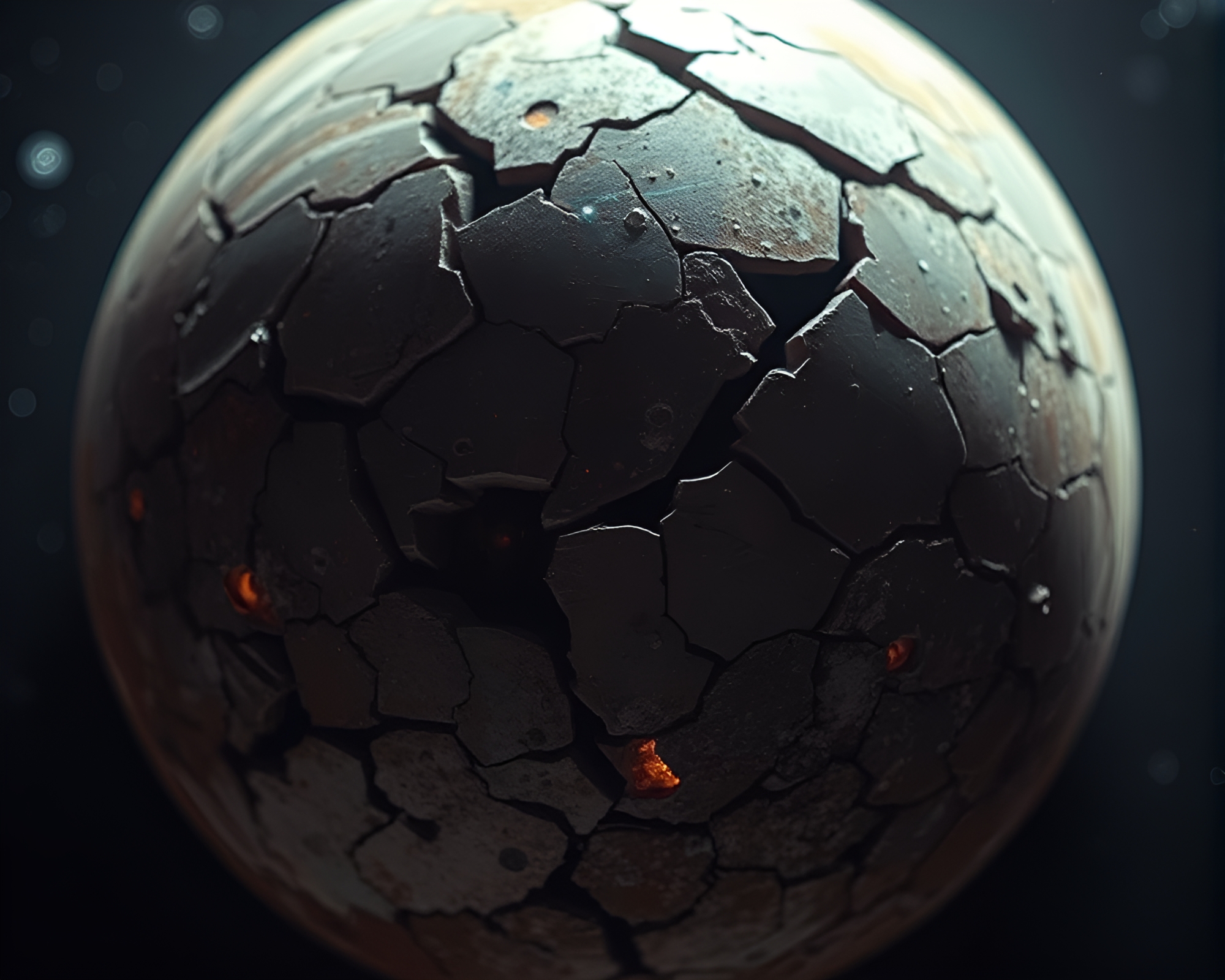 Shattered Planet Surface in Resonant Macro Photography – free AI stock image